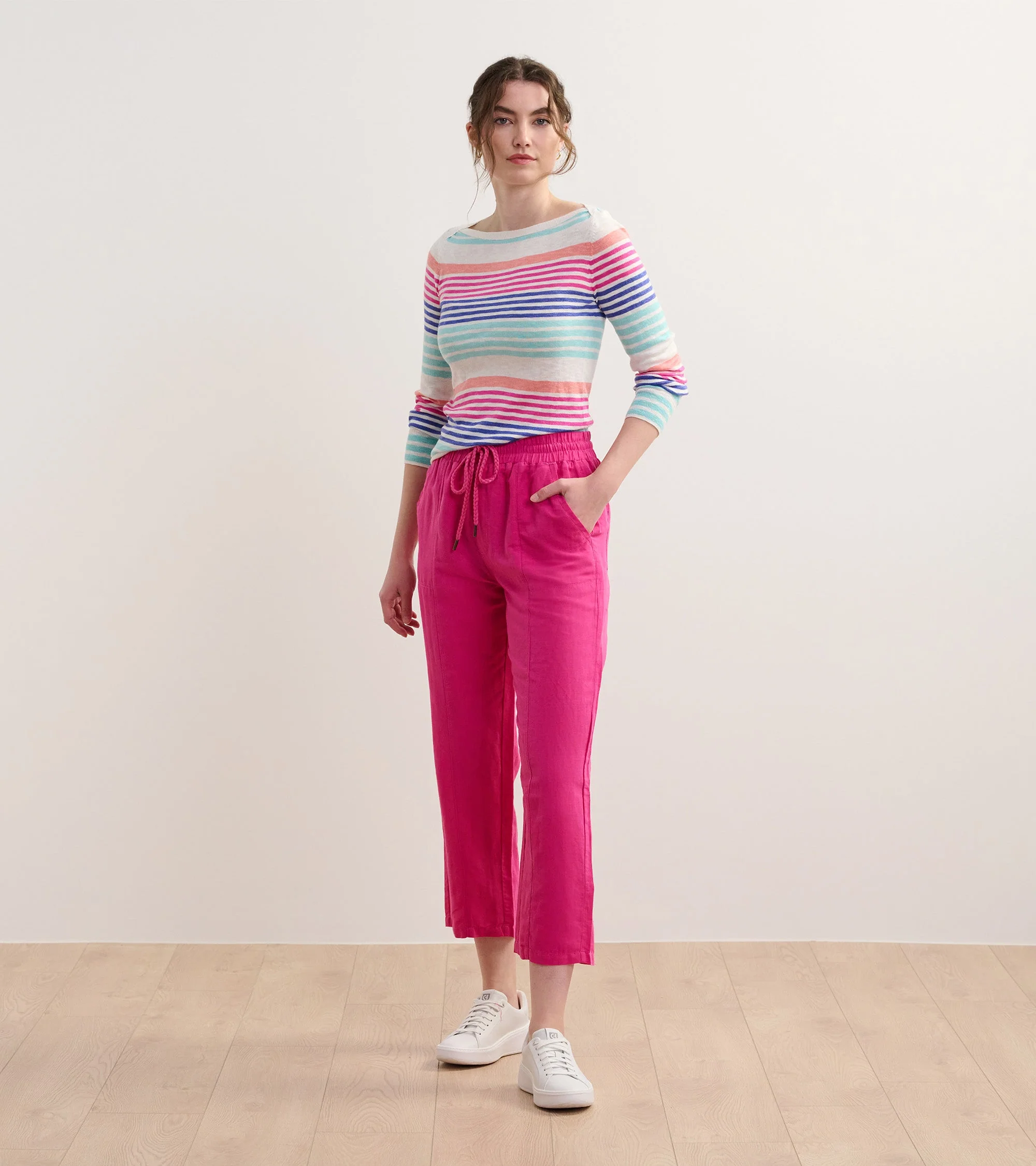 3/4 Sleeve Knit Breton - Cherry Stripes - Image 3