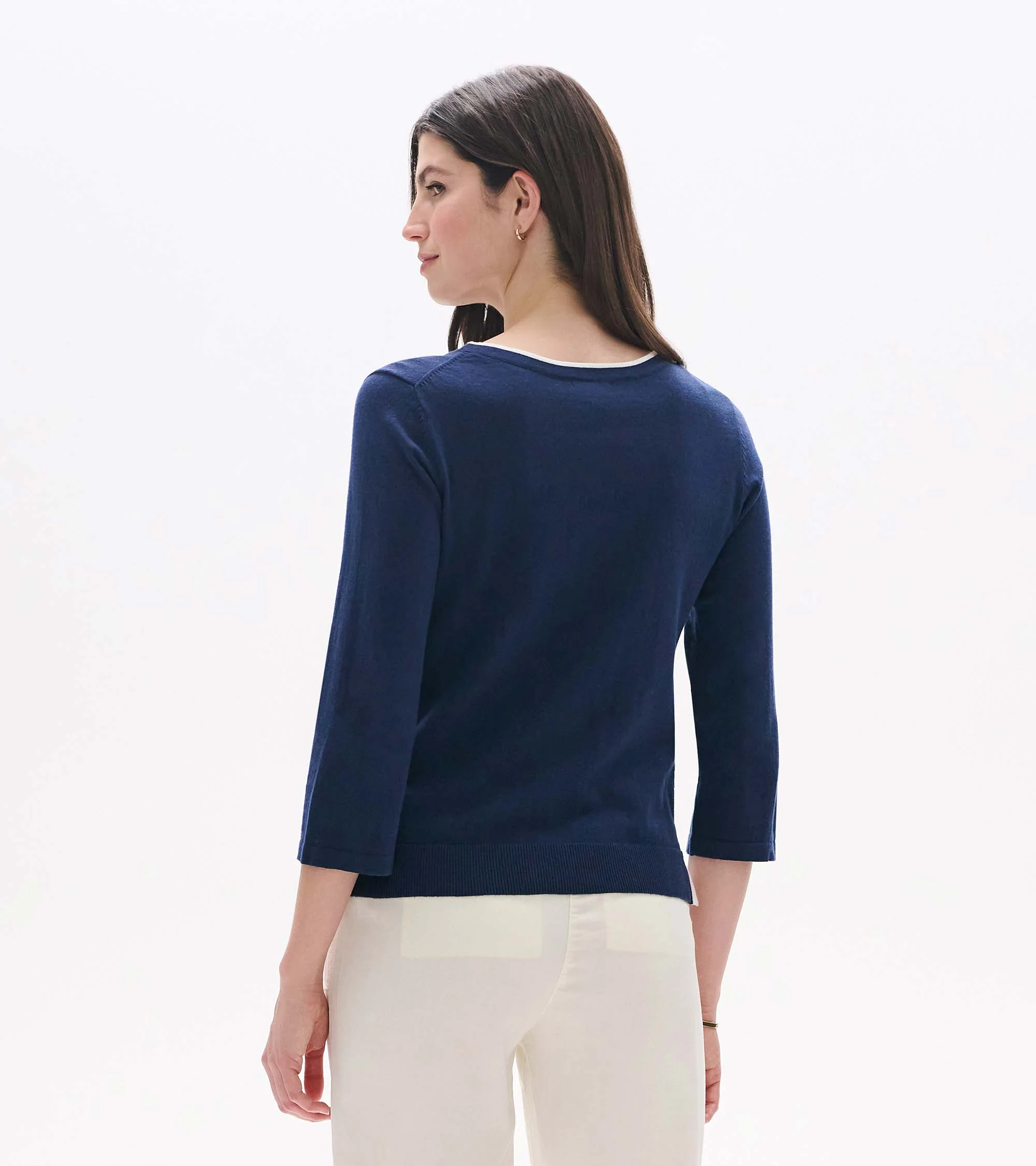 3/4 Sleeve Knit Top - Patriot Blue - Image 4