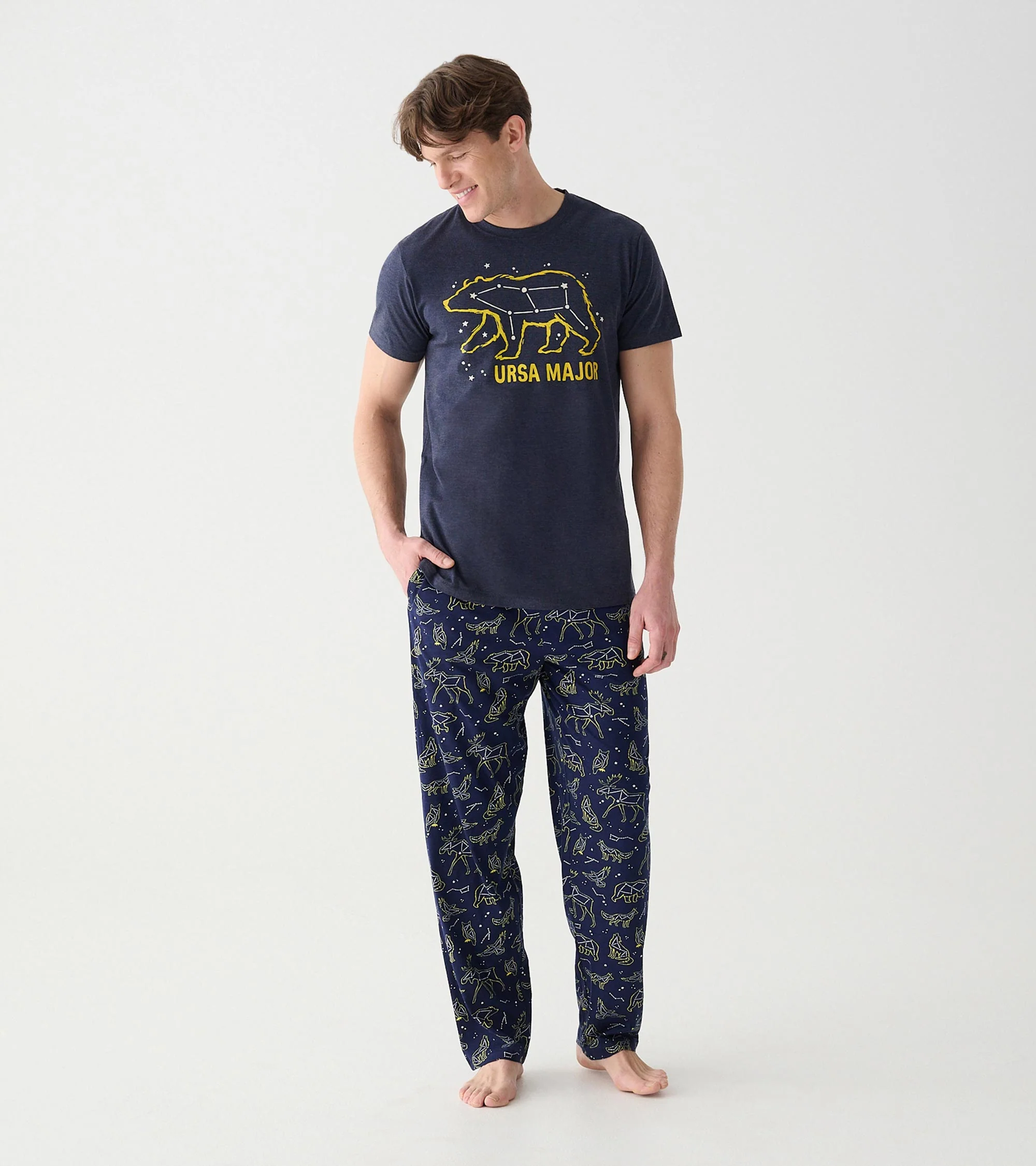 Animal Constellations Men's Cotton Pajama Pants - Image 4