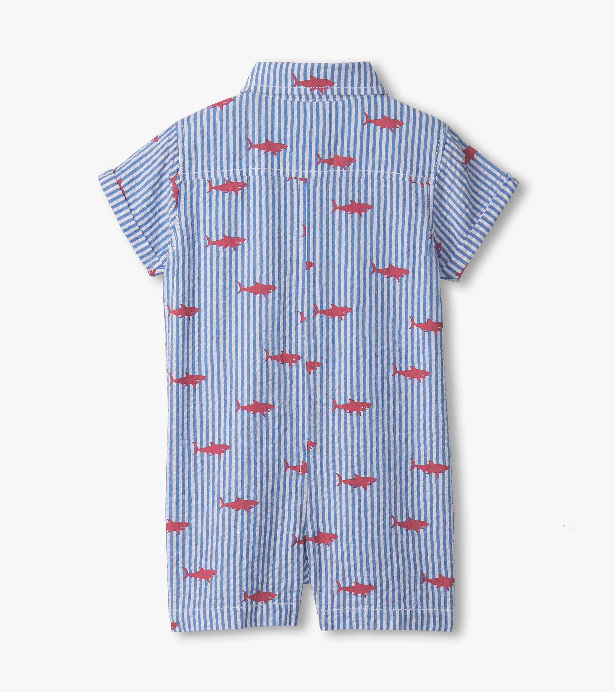Baby & Toddler Boys Shark Silhouette Woven Romper - Image 2