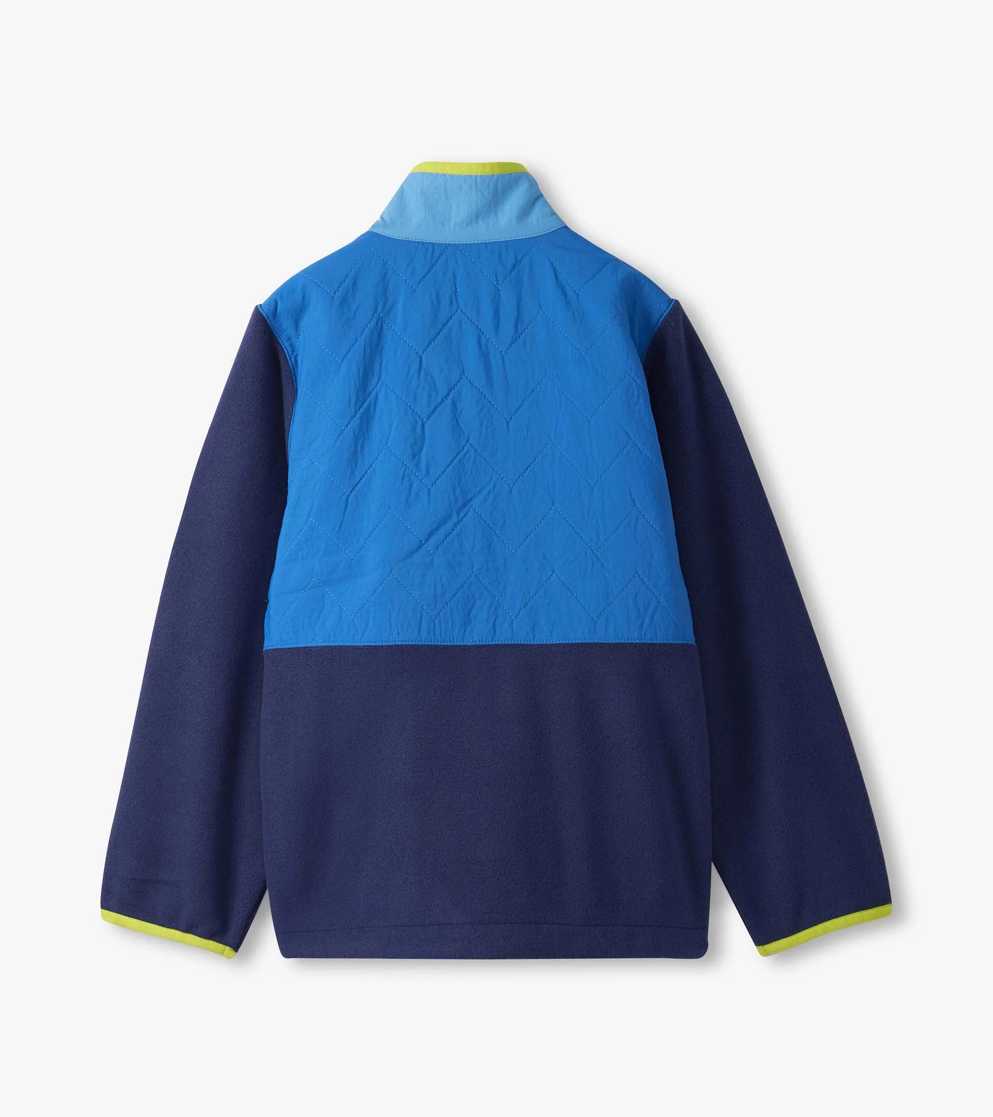 Boys Blue Colour Block Polar Fleece Jacket - Image 2