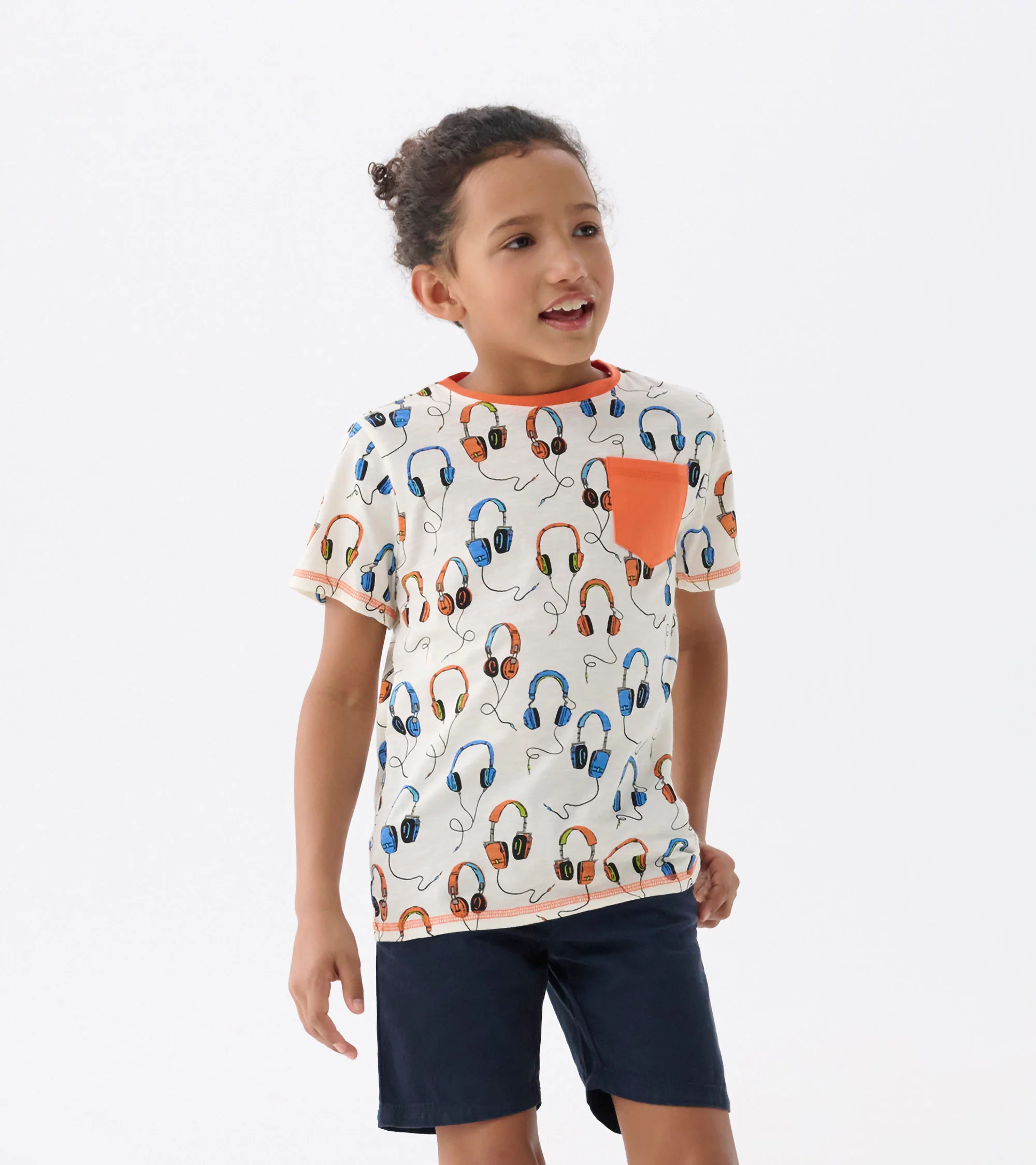 Boys Headphones Pocket T-Shirt - Image 2