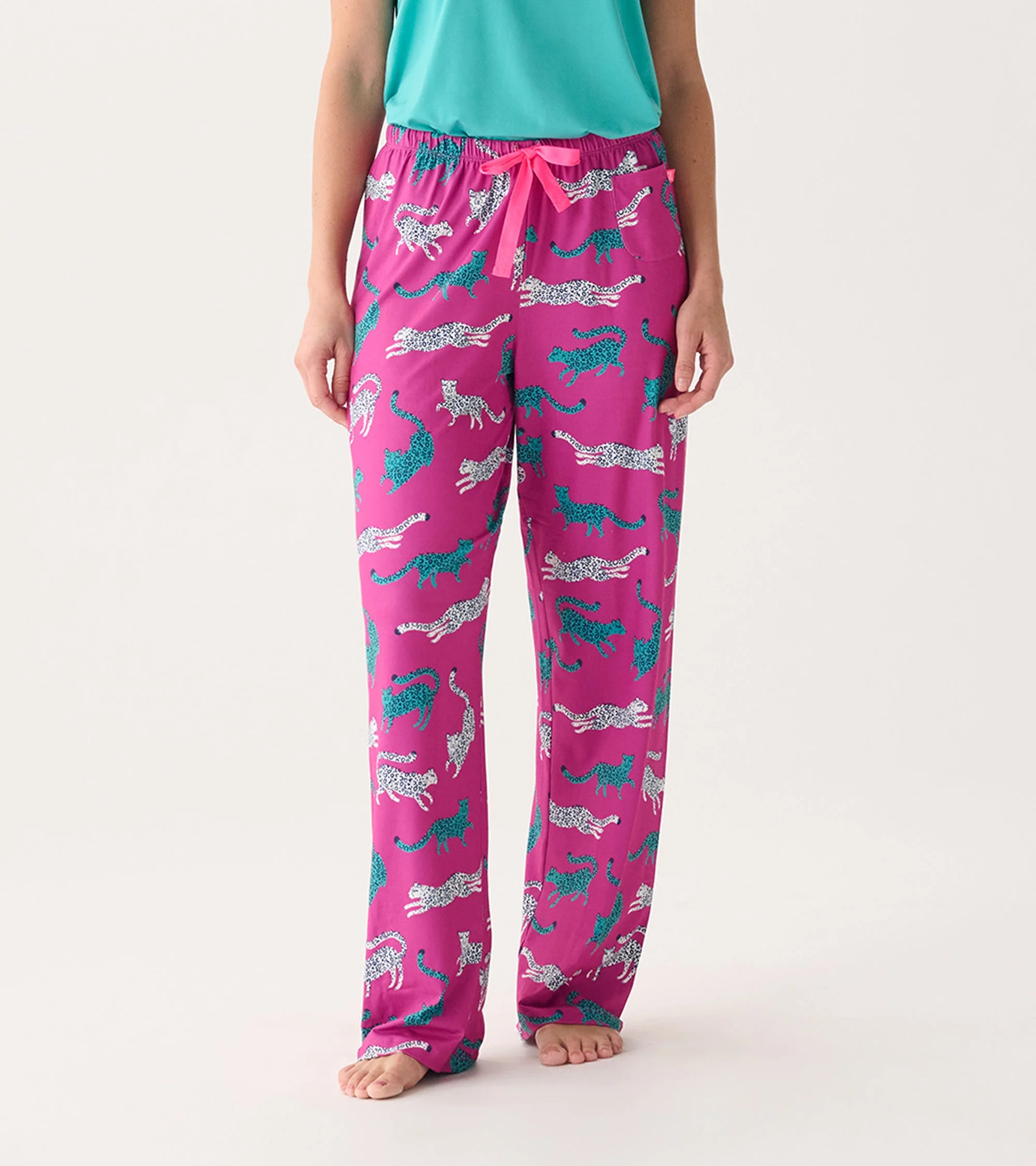 Women's Cheetah Polyknit Pajamas Pants