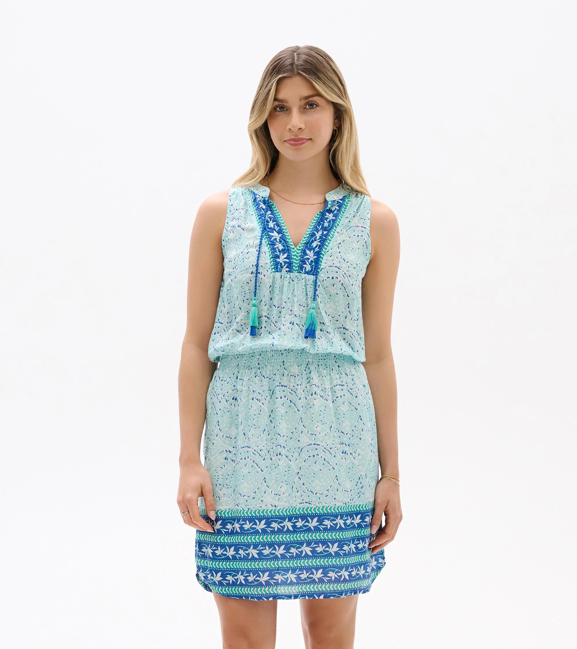 Chloe Dress - Beach Glass Ikat