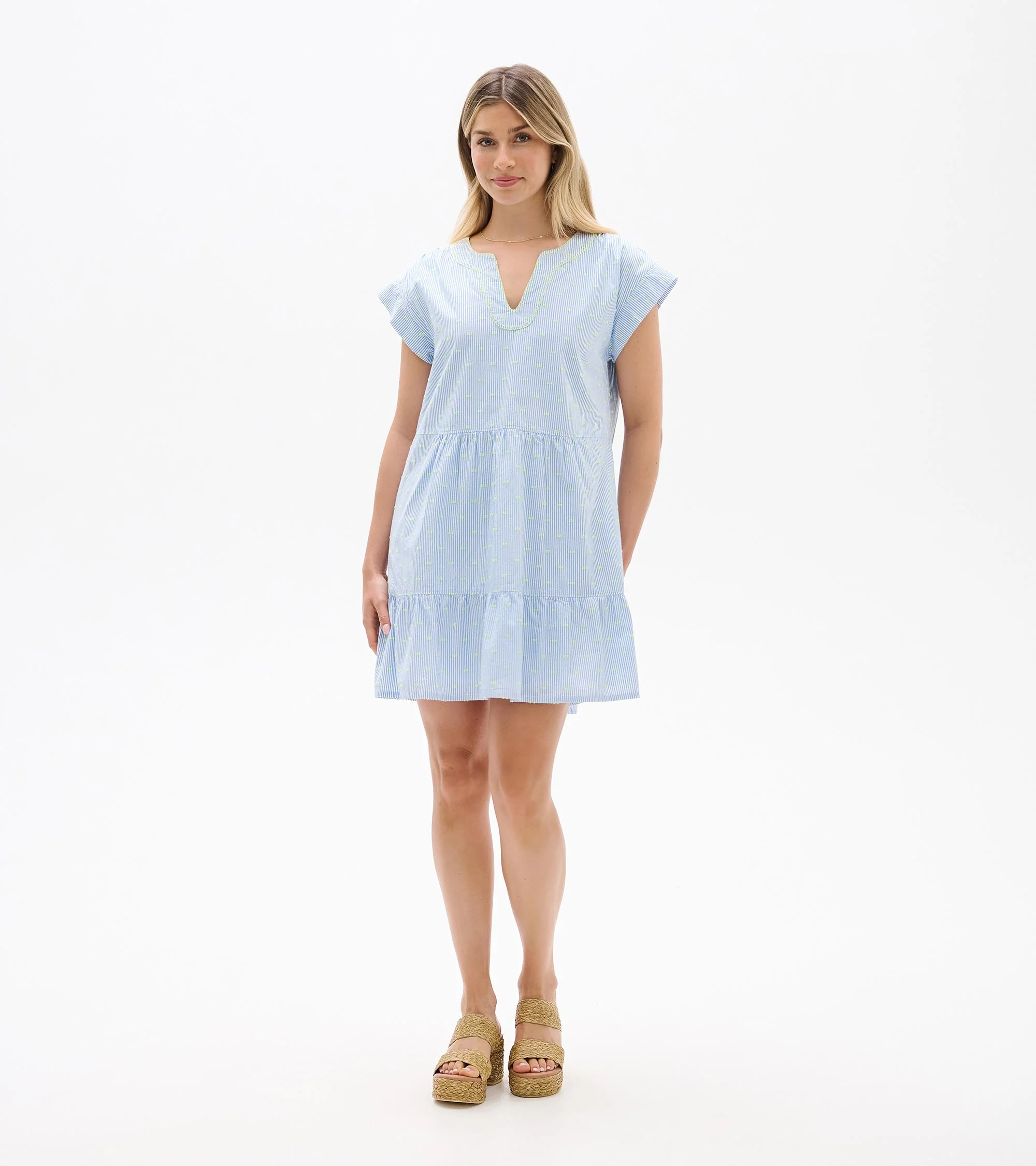 Emerson Dress - Neon Dots on Stripes - Image 3