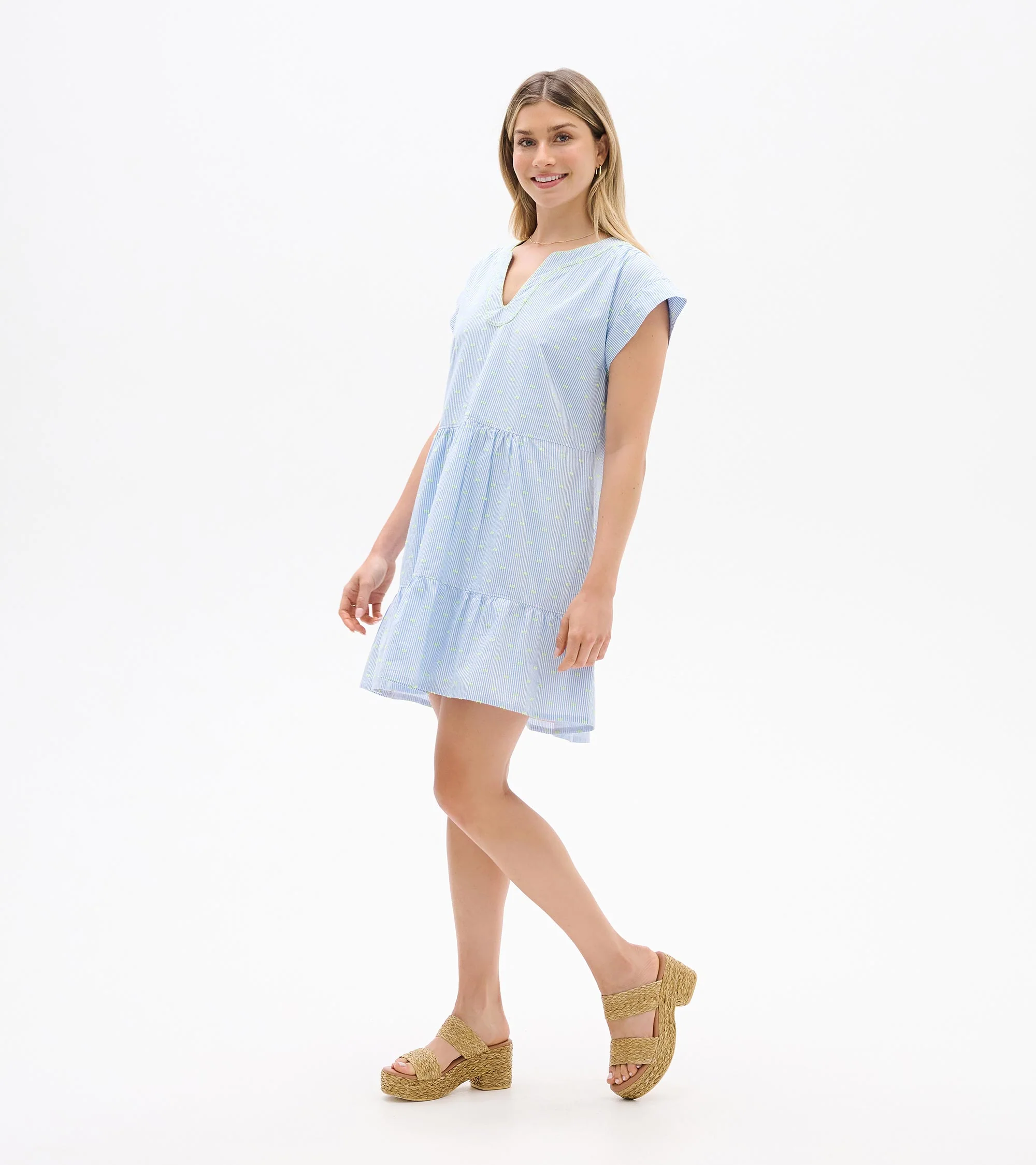 Emerson Dress - Neon Dots on Stripes - Image 4