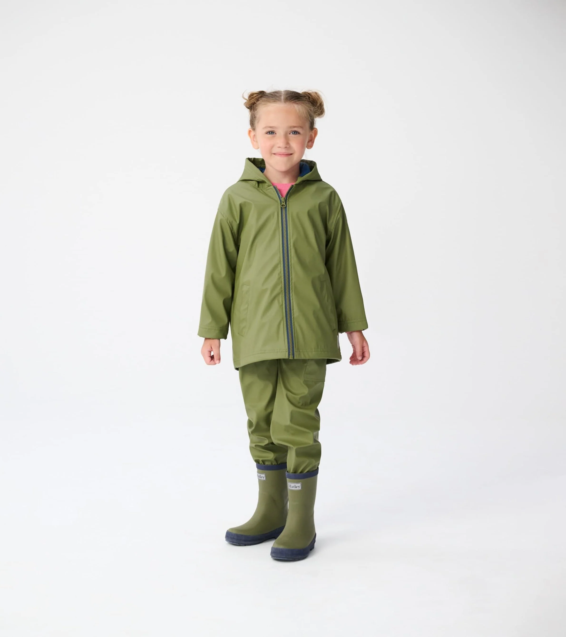 Kids Forest Green Matte Rain Boots - Image 5