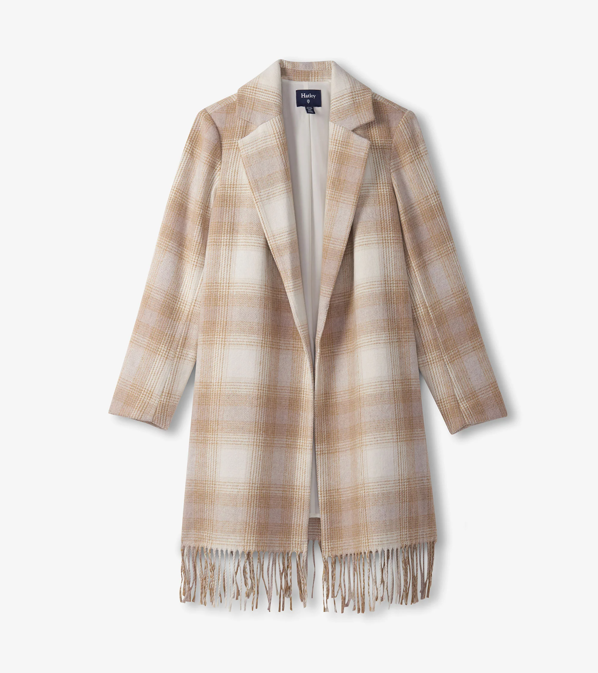 Fringe Jacket - Light Taupe Plaid - Image 2