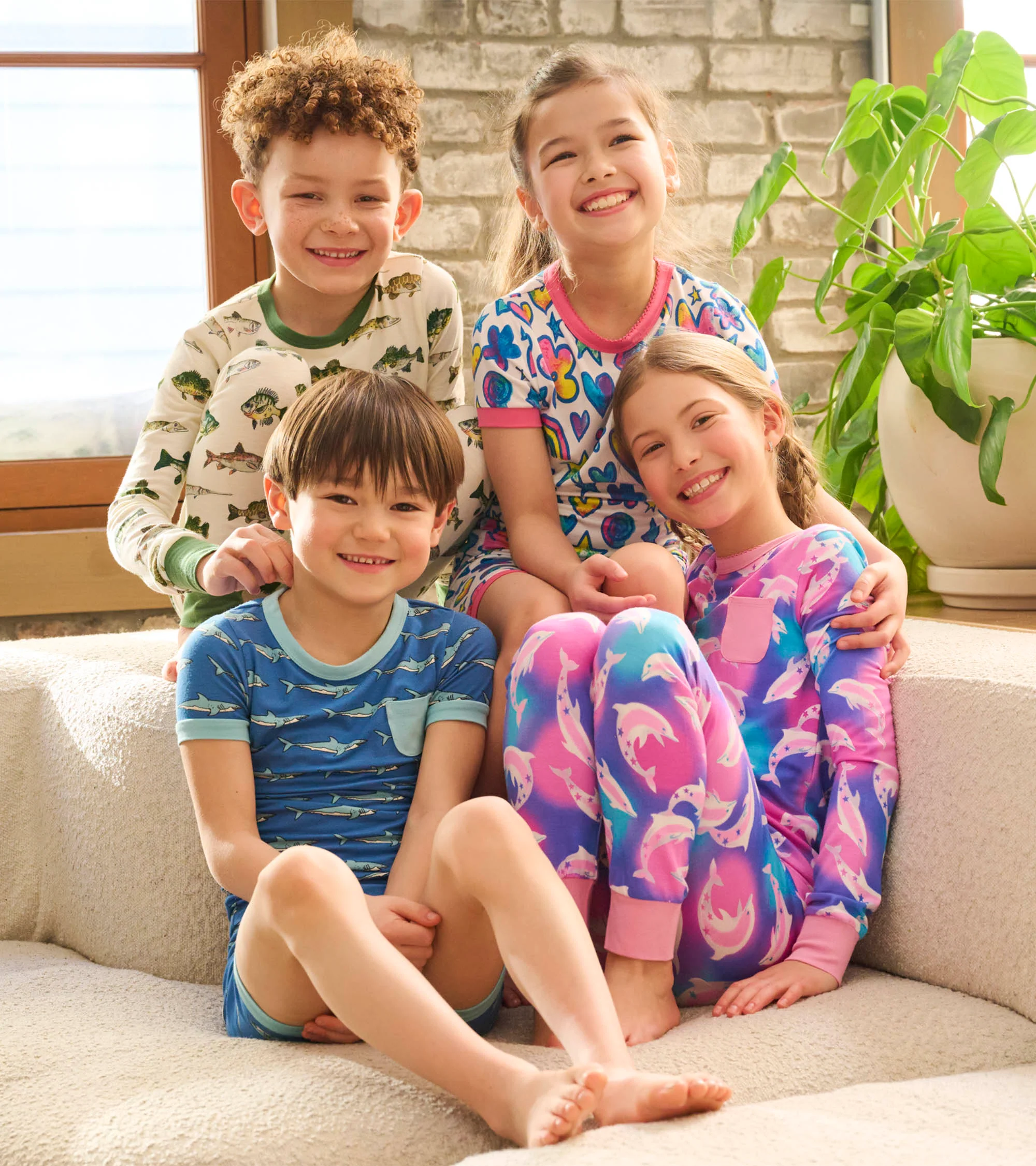 Girls Airbrush Dolphins Bamboo Pajama Set - Image 5