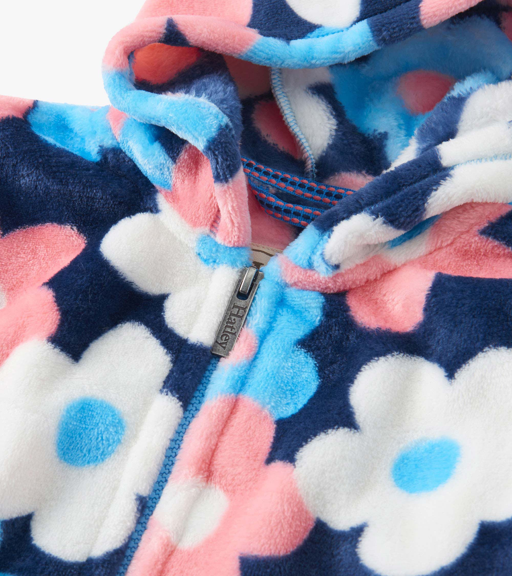 Girls Big Flowers Fleece Zip-Up Hoodie - Image 3