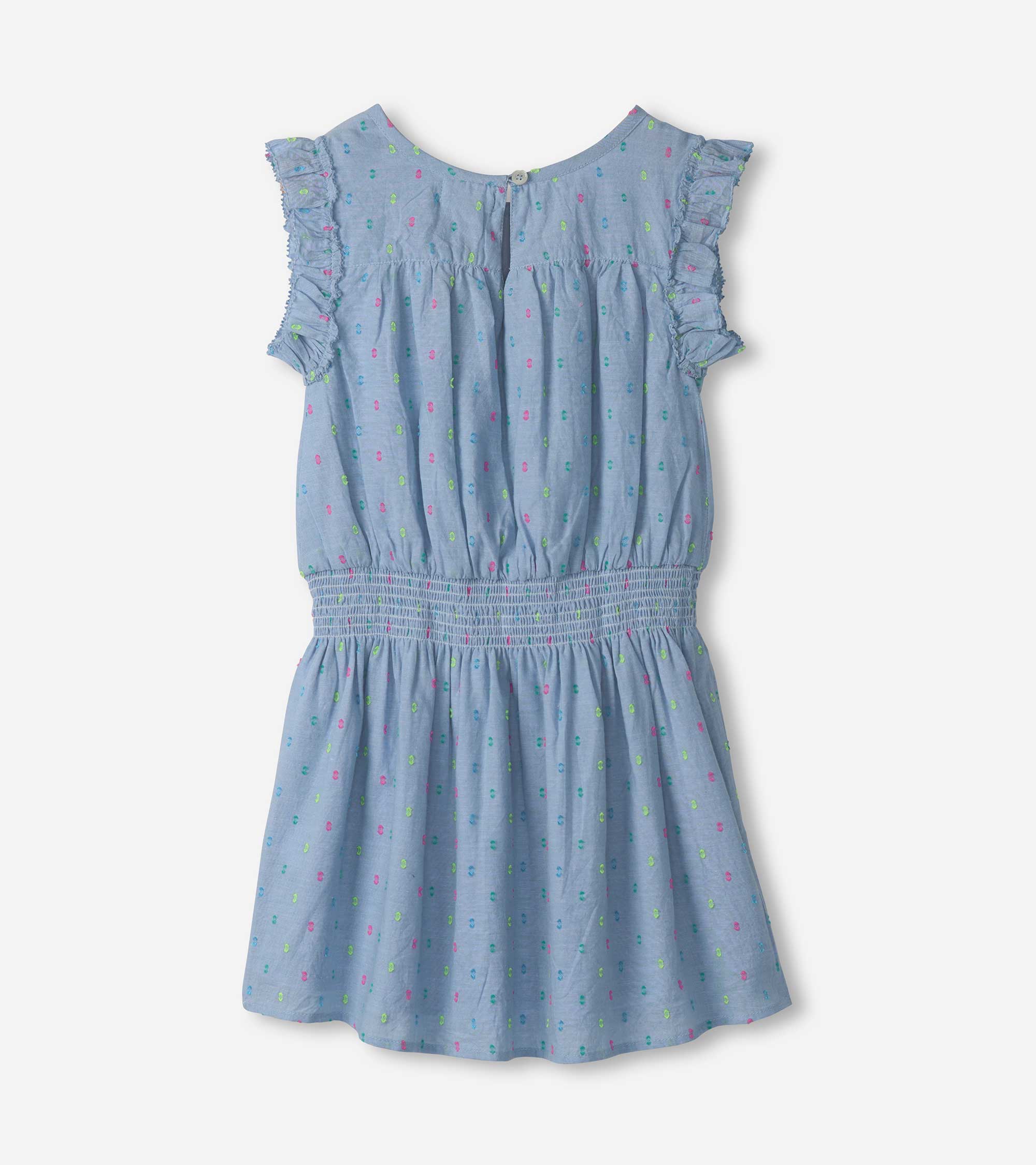 Girls Chambray Woven Play Dress - Image 2