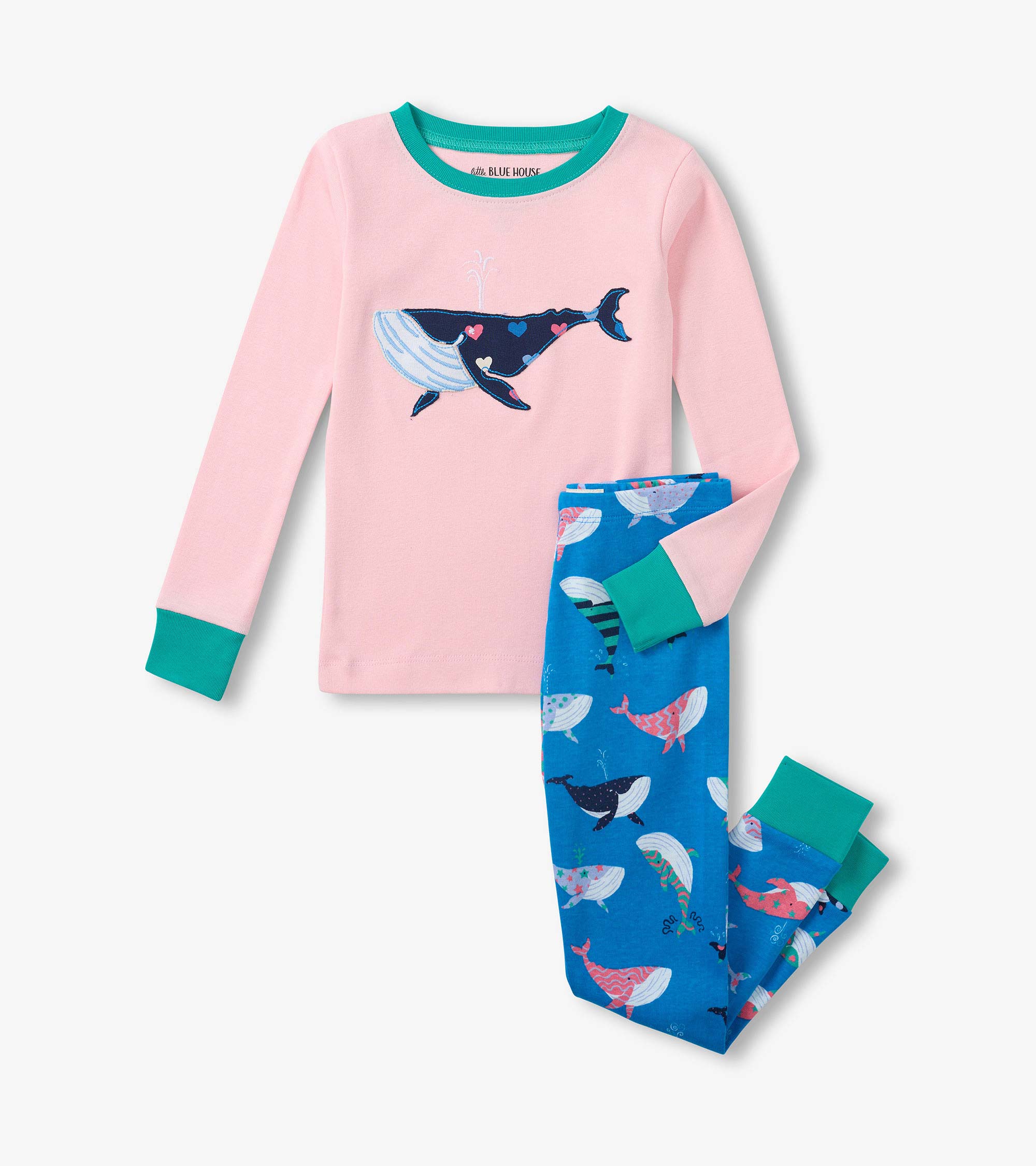 Girls Fun Whales Pajama Set
