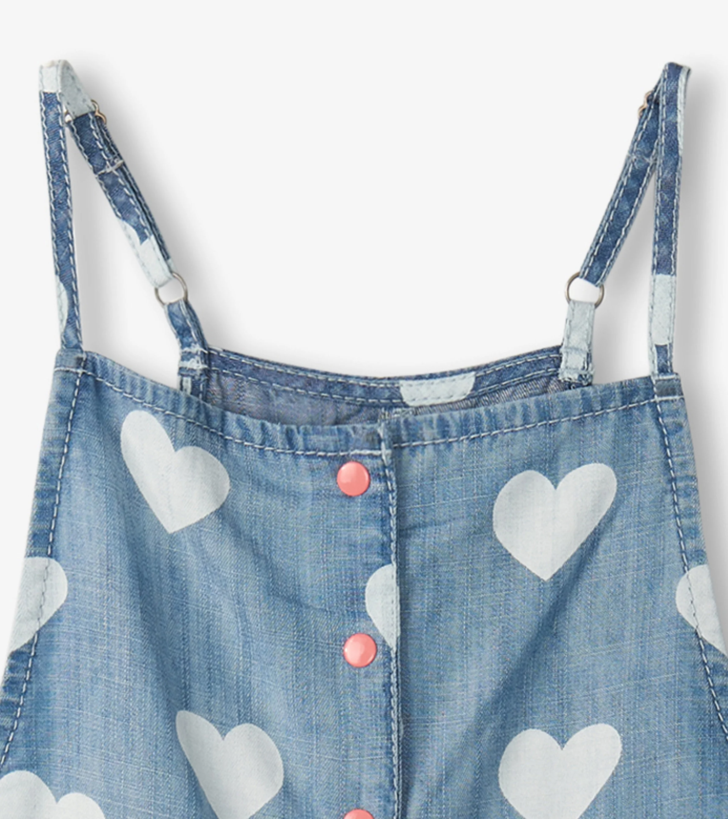 Girls Hearts Slouchy Overalls - Image 6