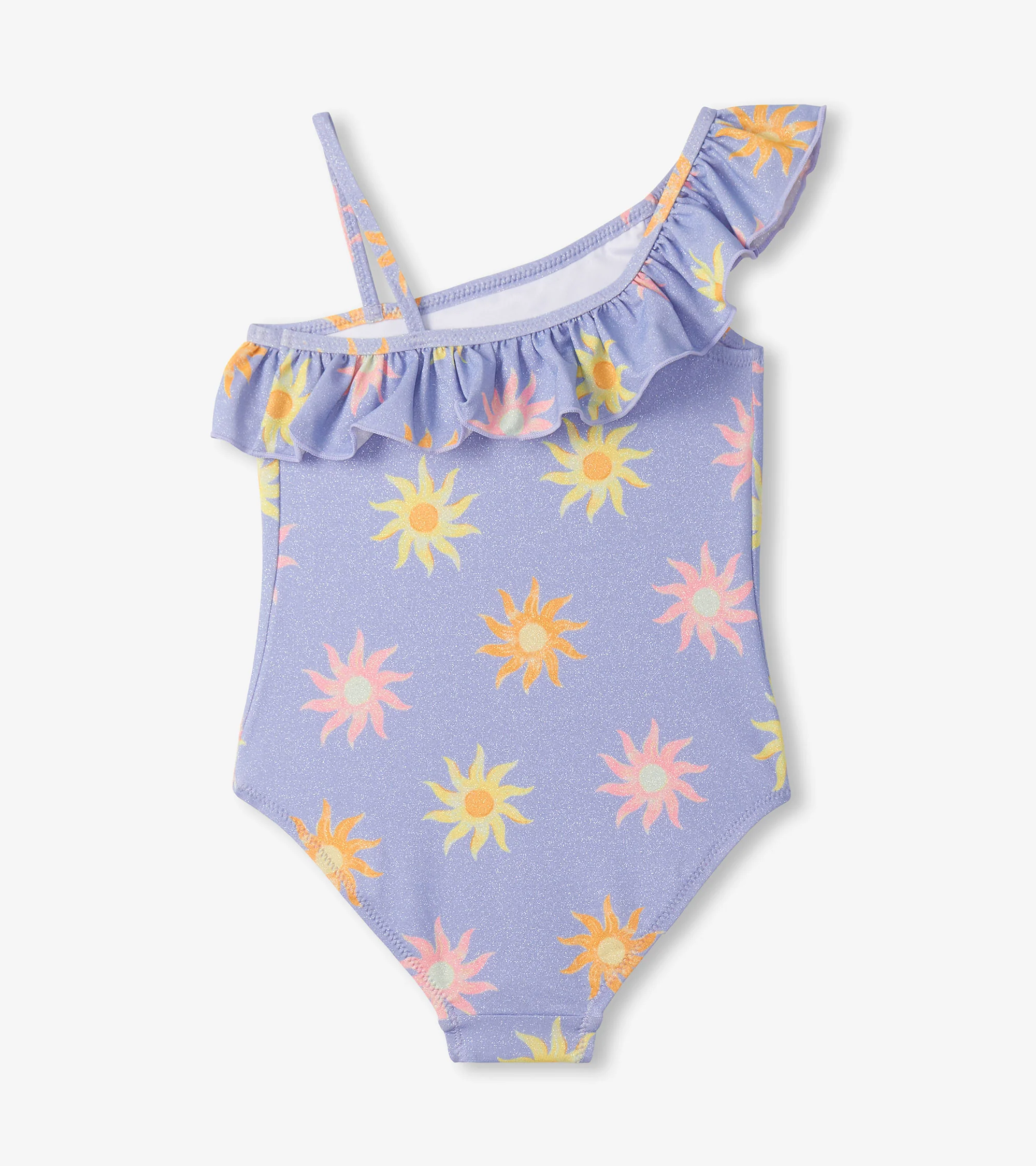 Girls Lavender Sunshine One-Shoulder Swimsuit - Image 2