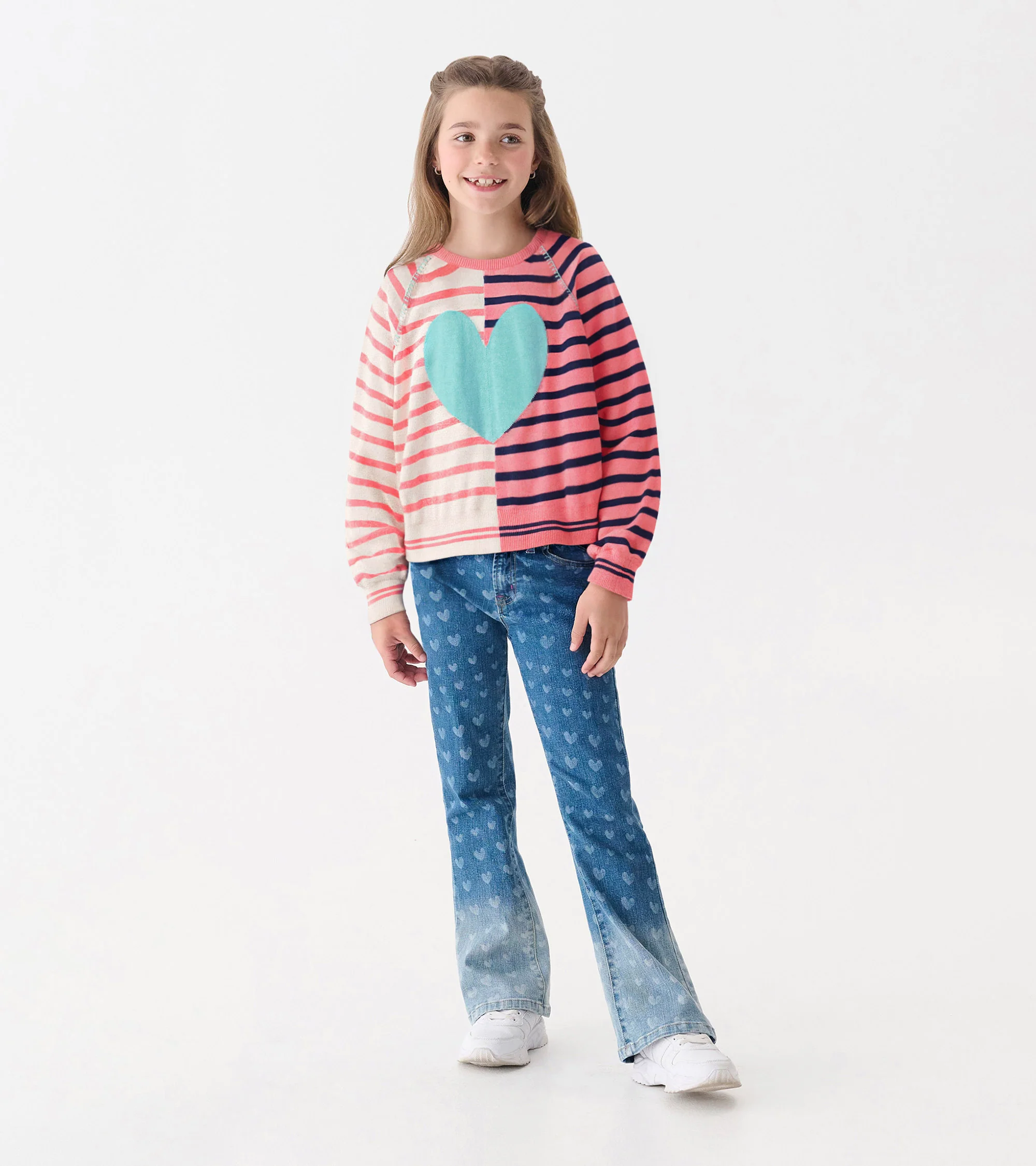 Girls Mixed Stripes Sweater - Image 2
