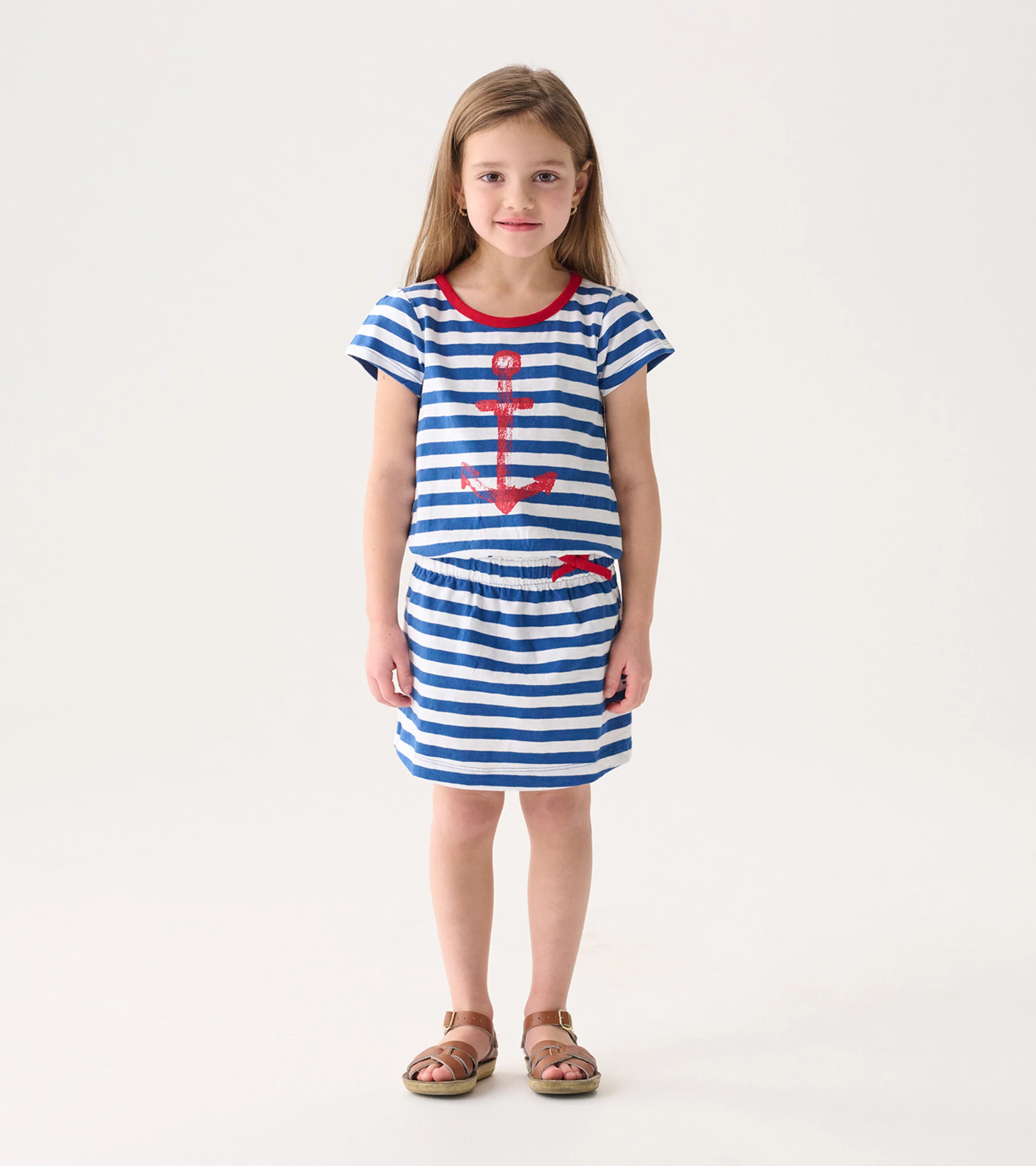 Girls Nautical Stripes T-Shirt Dress