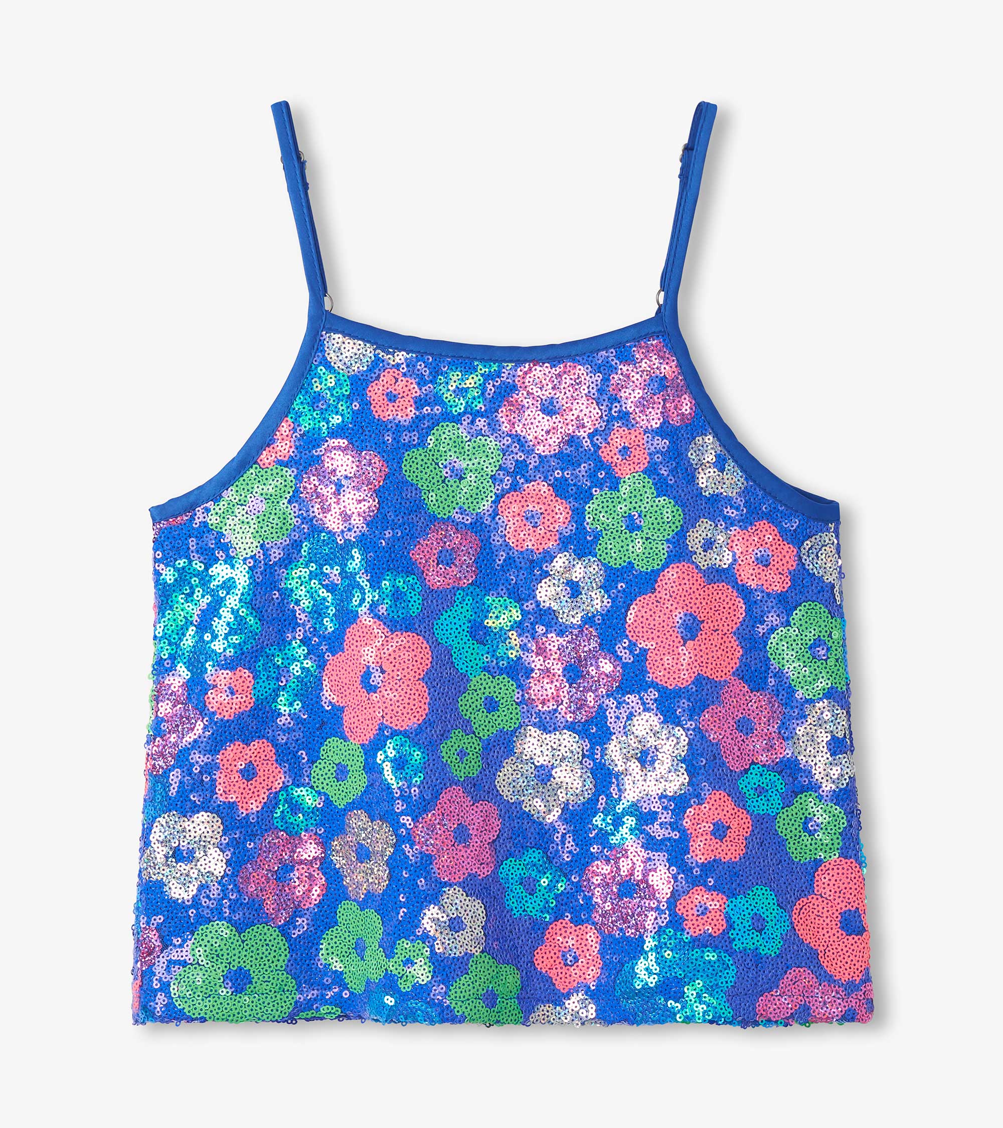 Girls Party Flowers Sequin Top