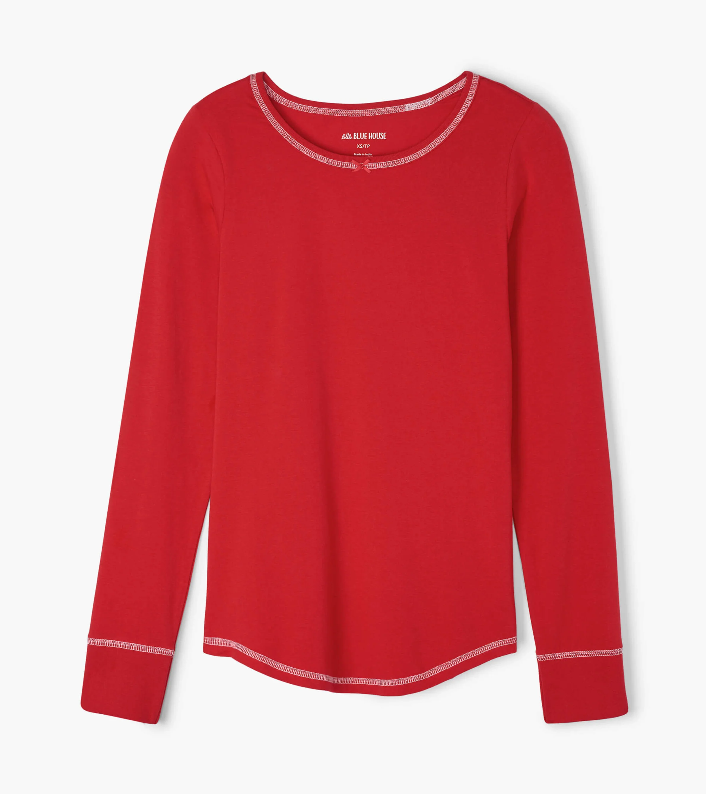 Women's Red Long Sleeve Pajama Top - Image 4