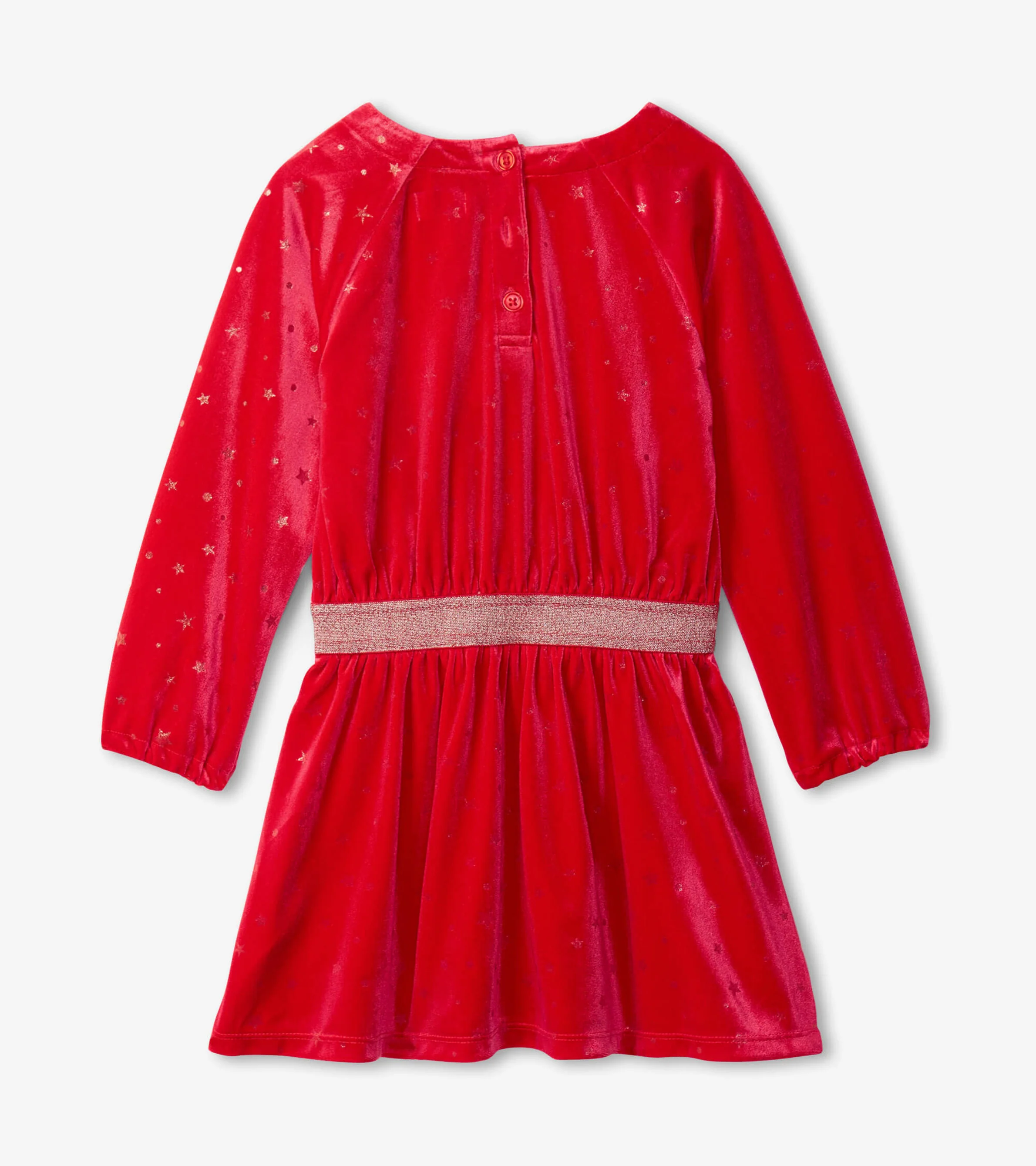 Girls Holiday Stars Crushed Velour Dress - Image 3