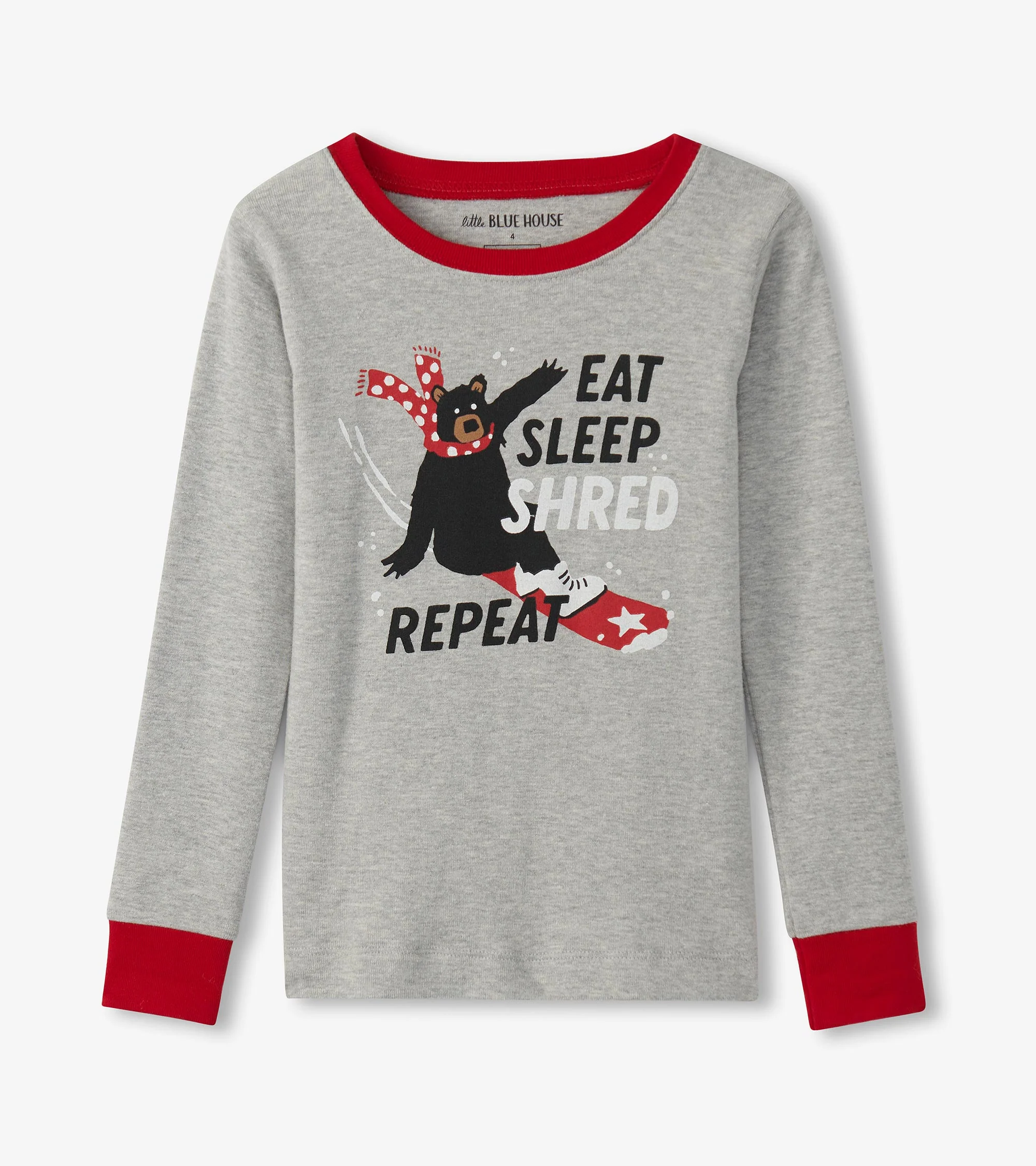 Kids Eat Sleep Shred Appliqué Pajama Set - Image 2