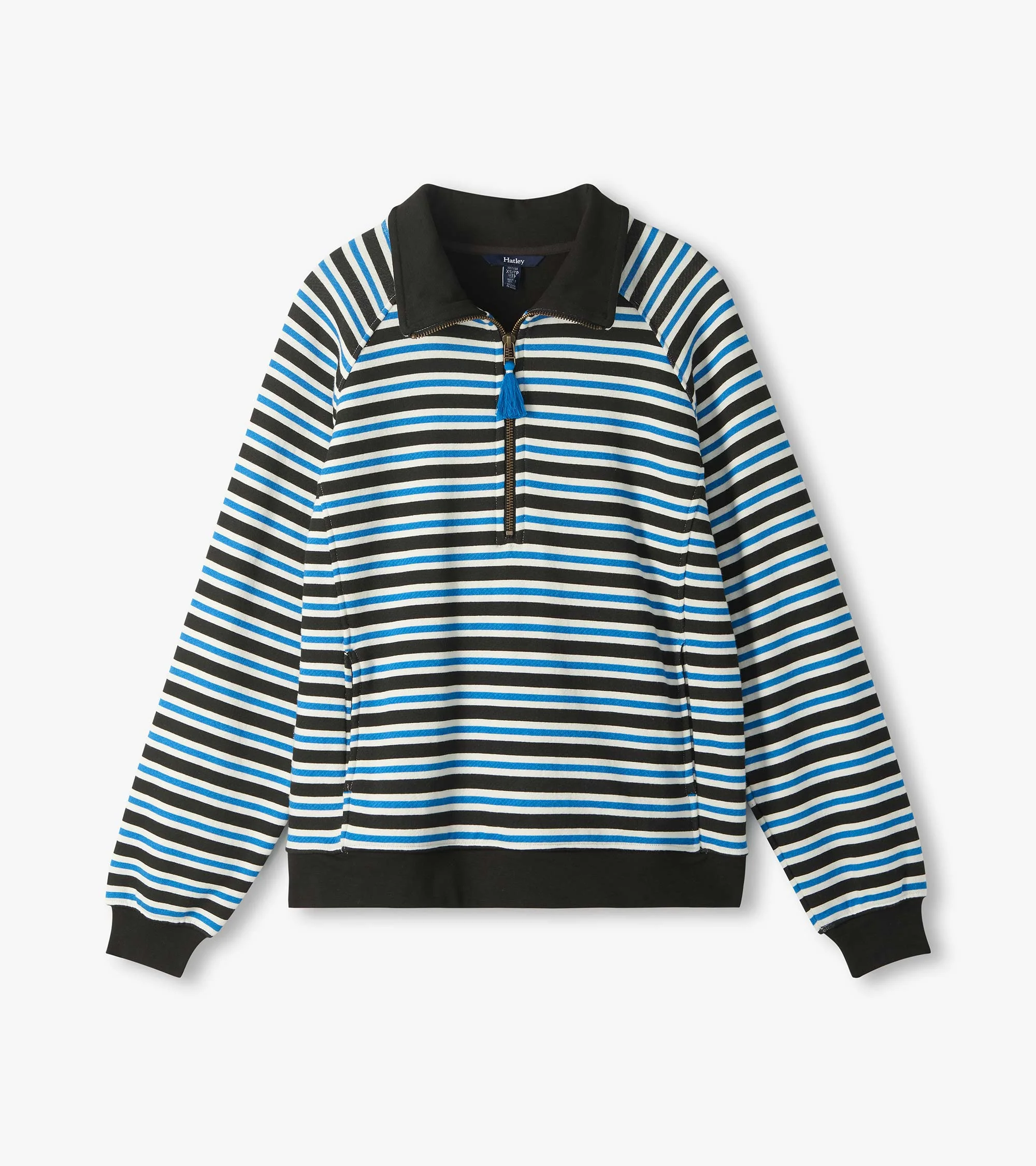 Mock Neck Pullover - Black Stripes - Image 2