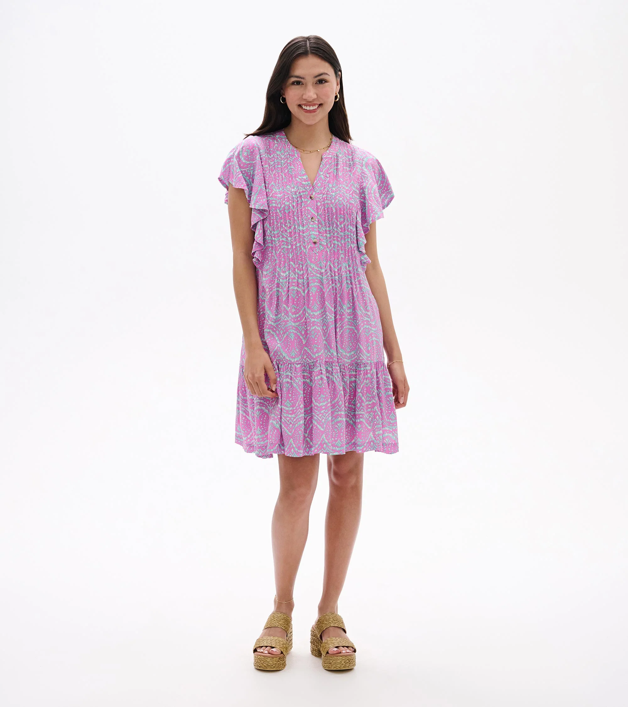 Pintuck Dress - Soft Ikat - Image 3