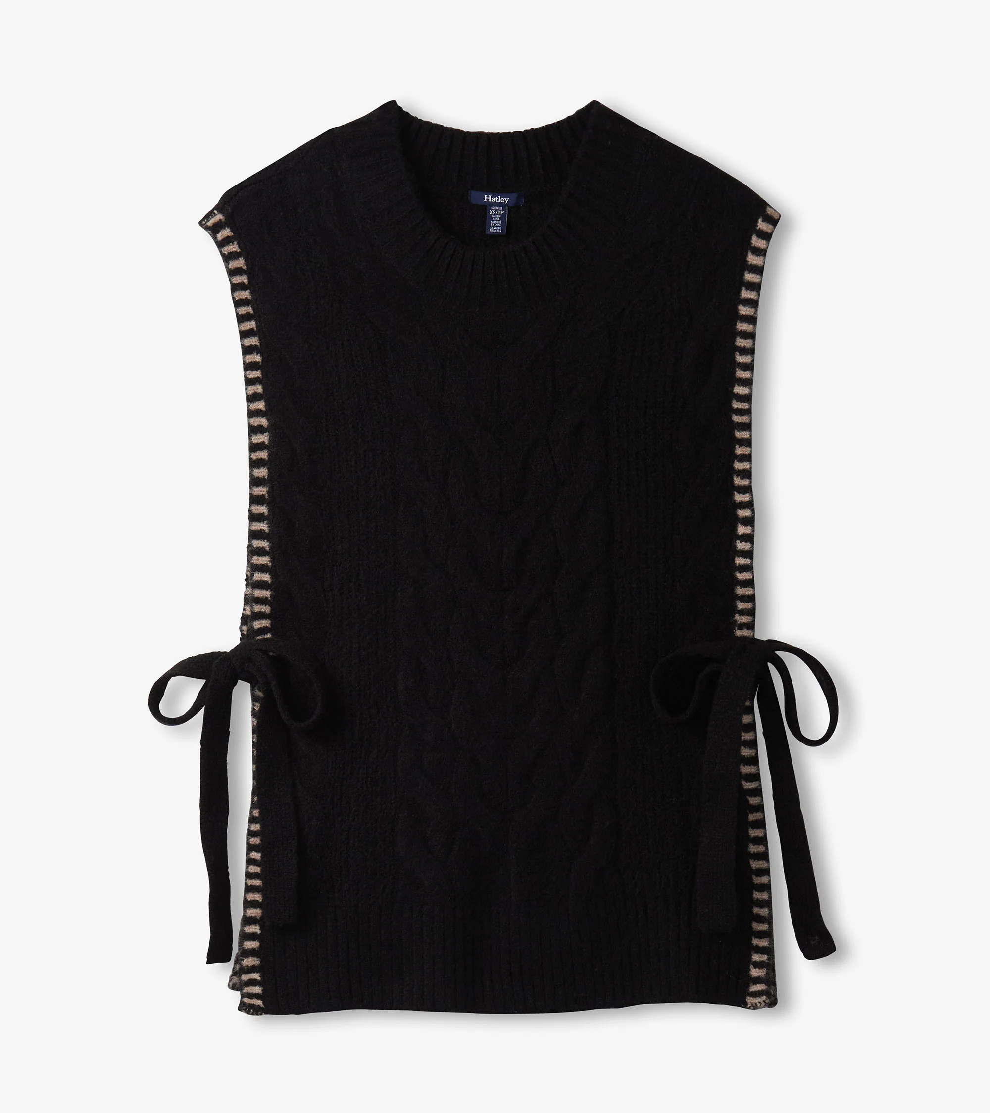 Side-Tie Sweater Vest - Black - Image 2