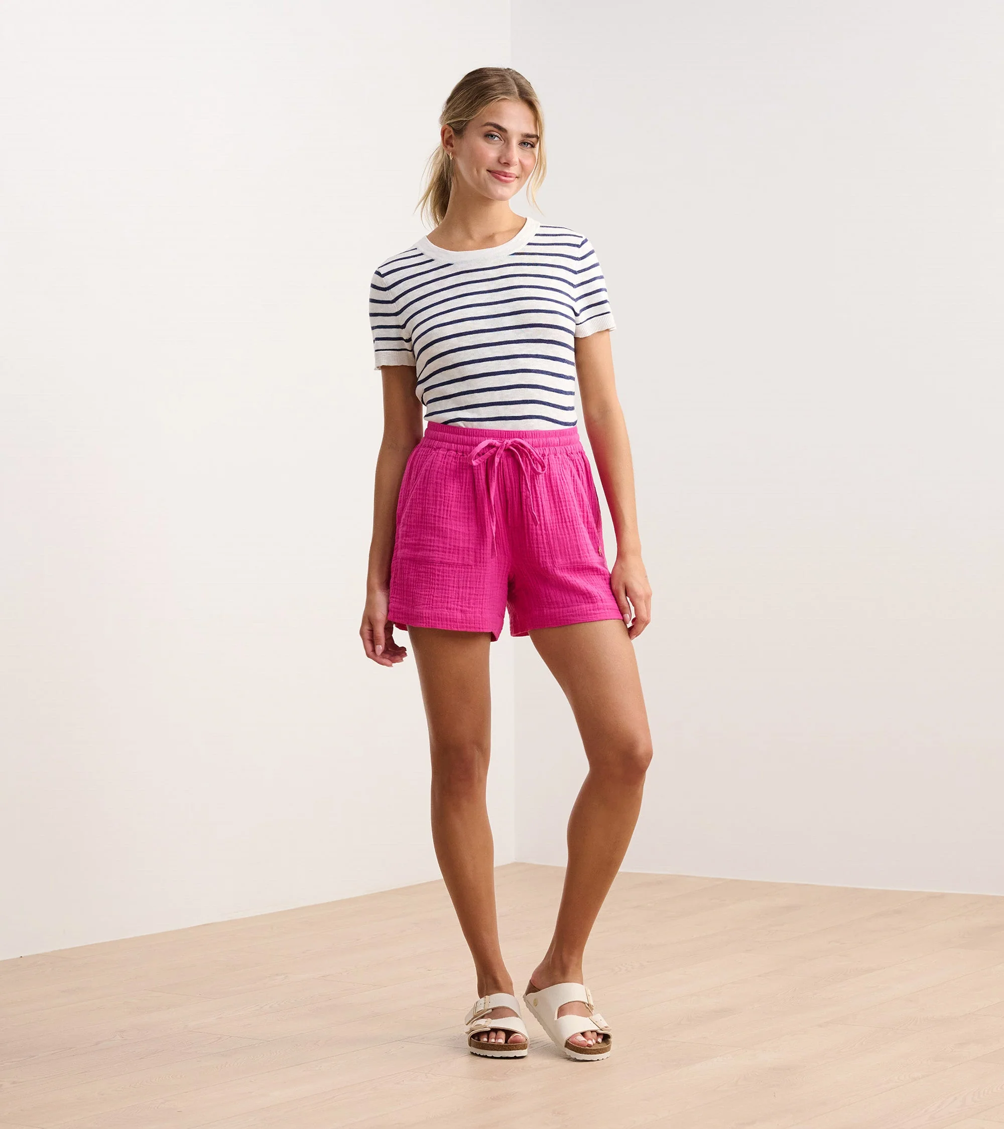 Simone Knit Tee - Navy and White Stripes - Image 3