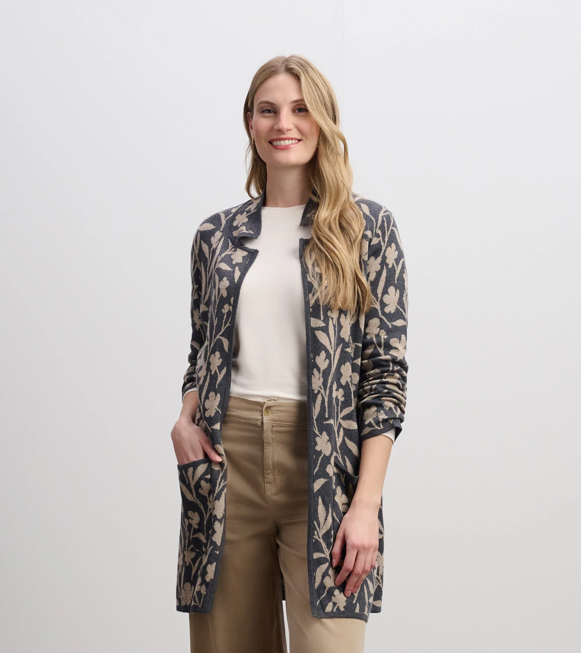 Sweater Blazer - Floral Vines