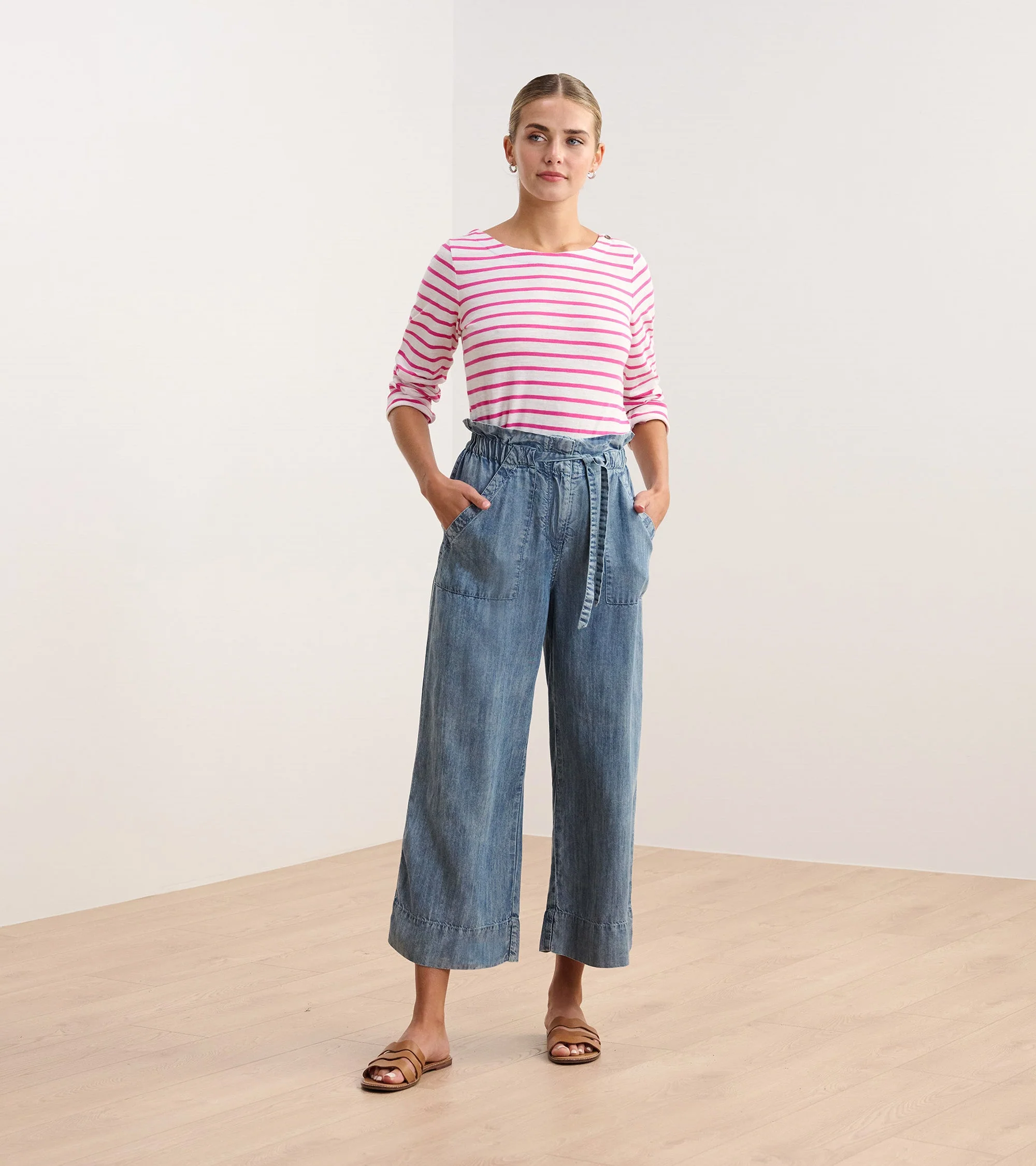 Tie Front Pants - Blue Acid Wash - Image 3