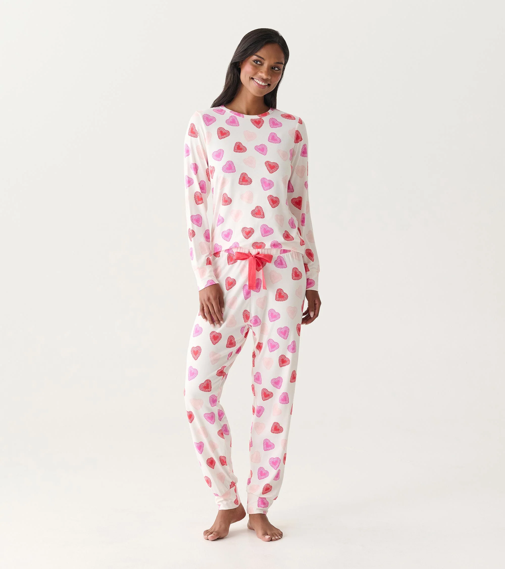 Women's Cut Out Hearts Pajama Set