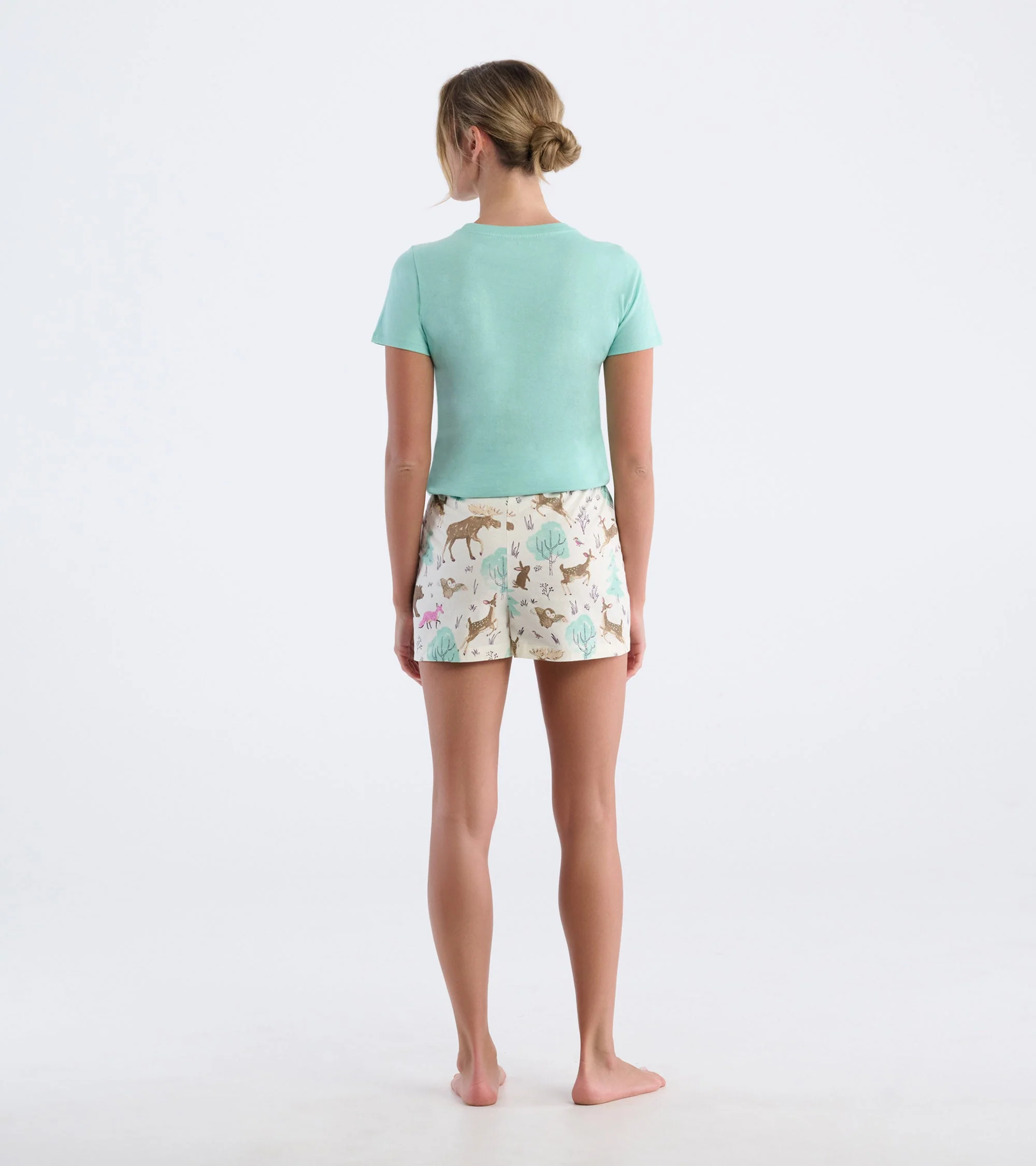 Women's Forest Animals Cotton Pajama Shorts - Image 4