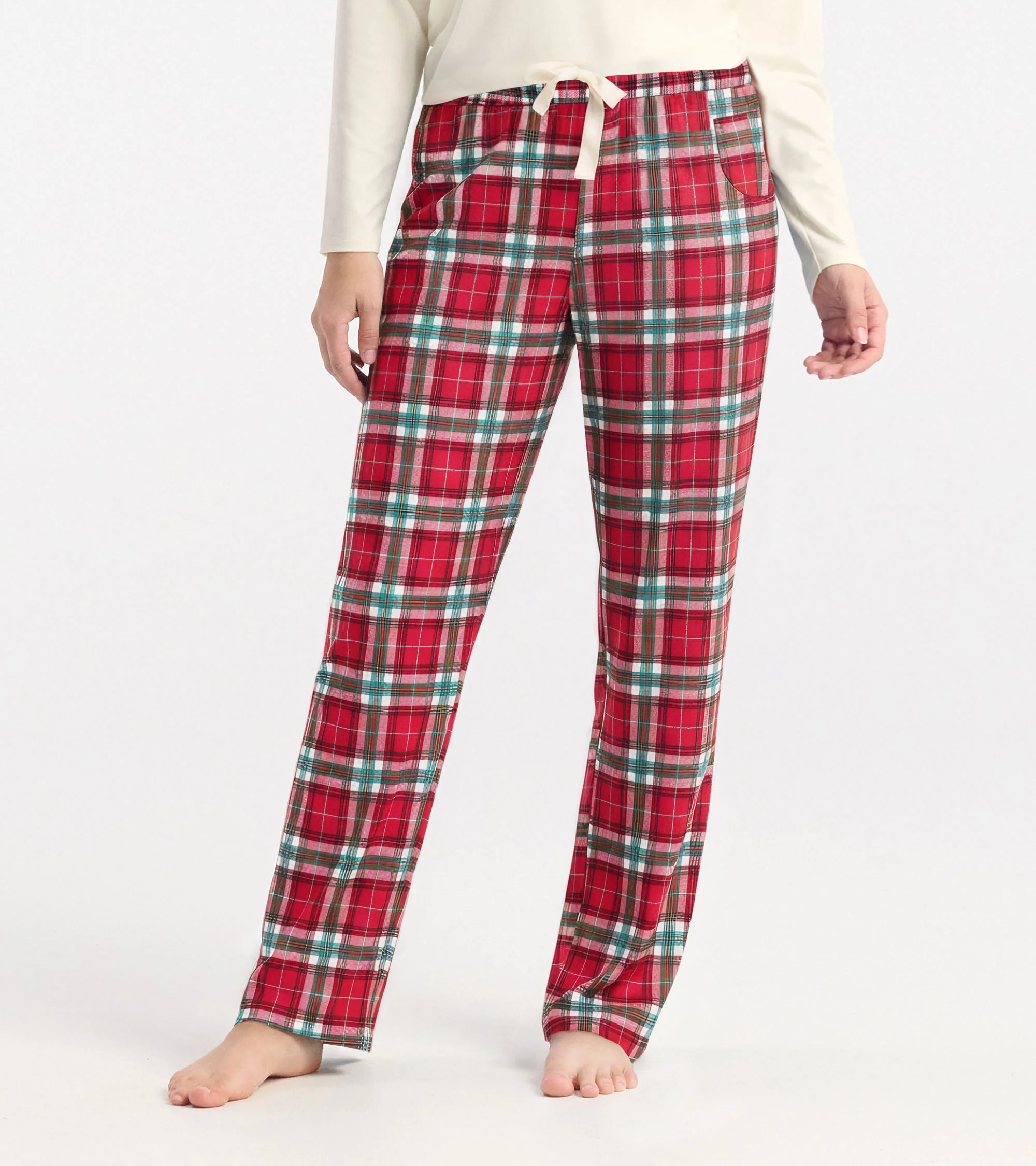 Women's Holiday Plaid Polyknit Pajama Pants