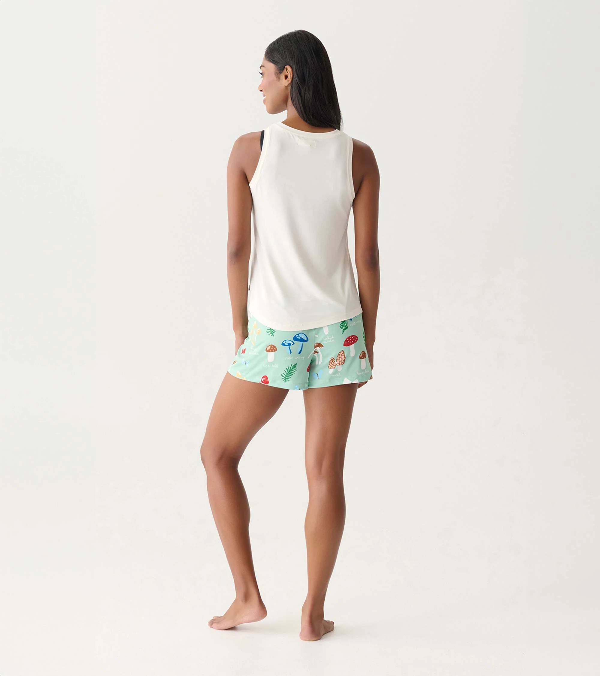 Women's Mushrooms Polyknit Pajama Shorts - Image 4