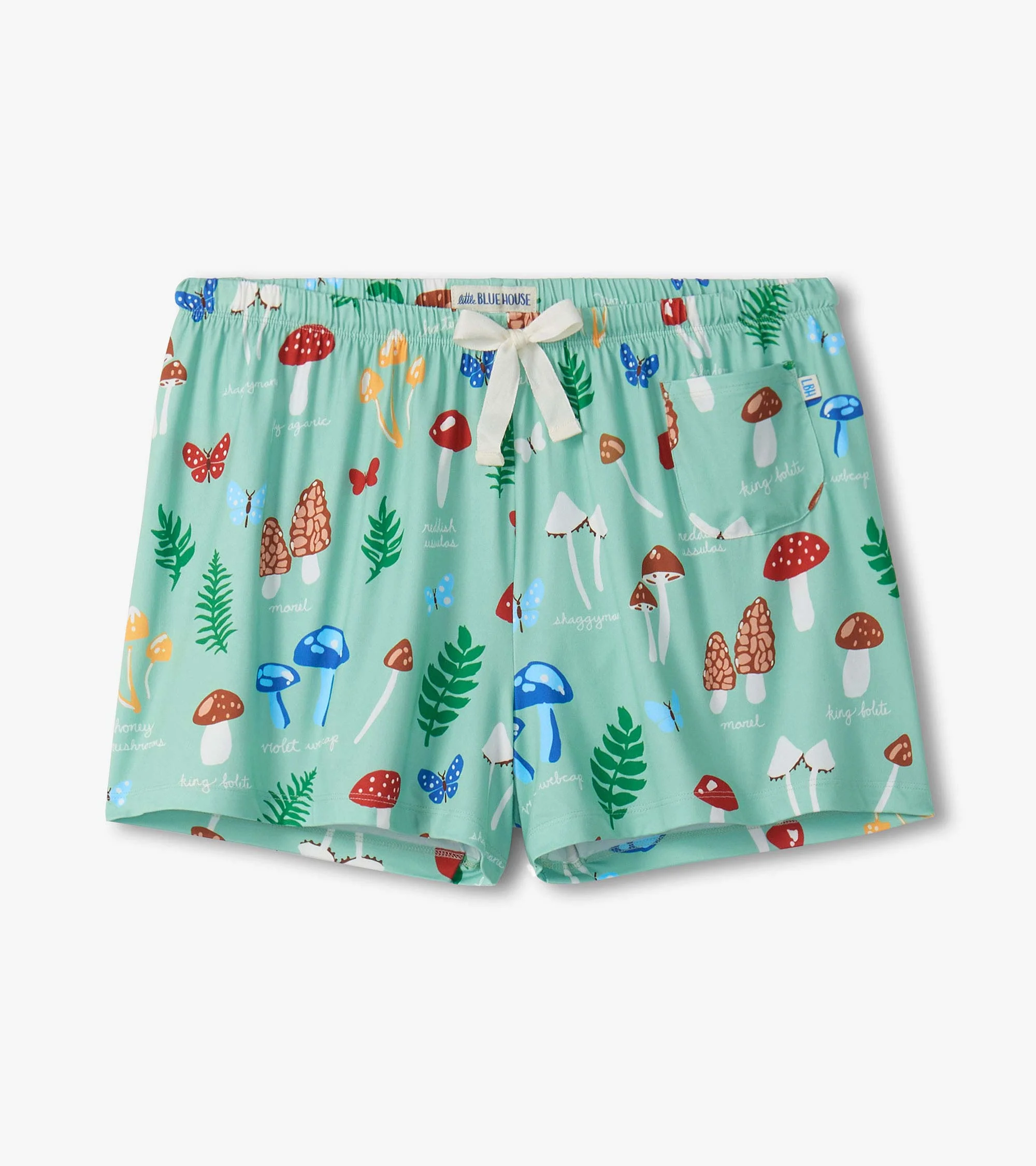 Women's Mushrooms Polyknit Pajama Shorts - Image 5