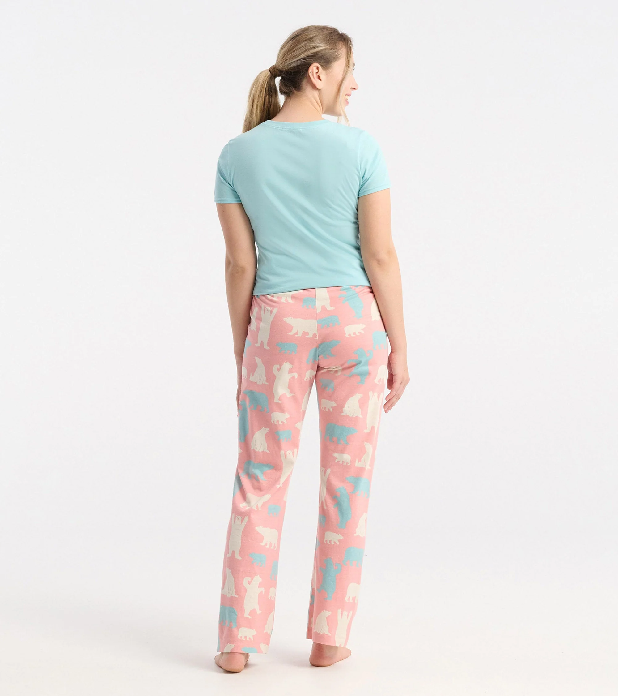 Women's Pink Polar Bears Cotton Pajama Pants - Image 4