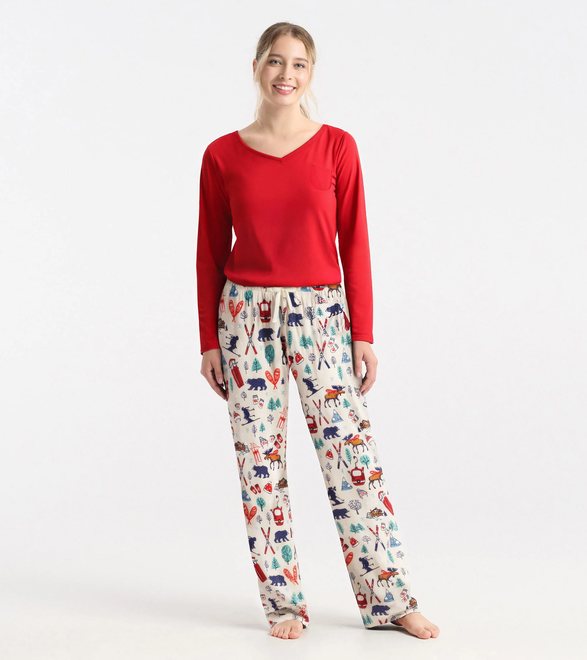 Women's Red Long Sleeve T-Shirt - Image 3