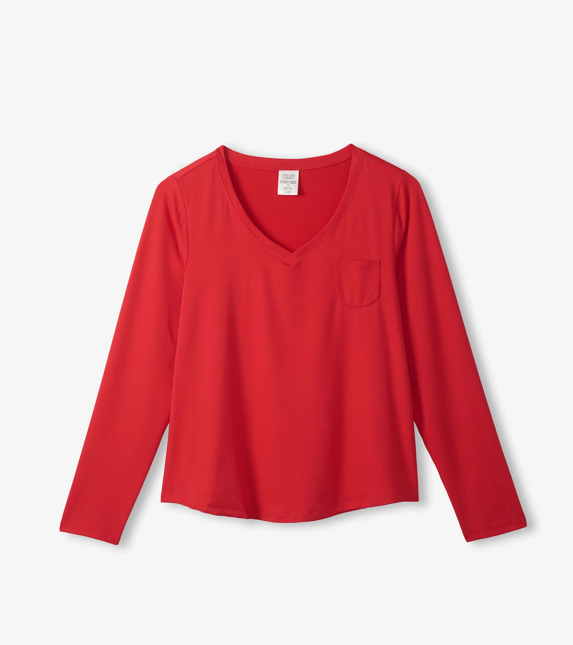 Women's Red Polyknit Long Sleeve T-Shirt - Image 5