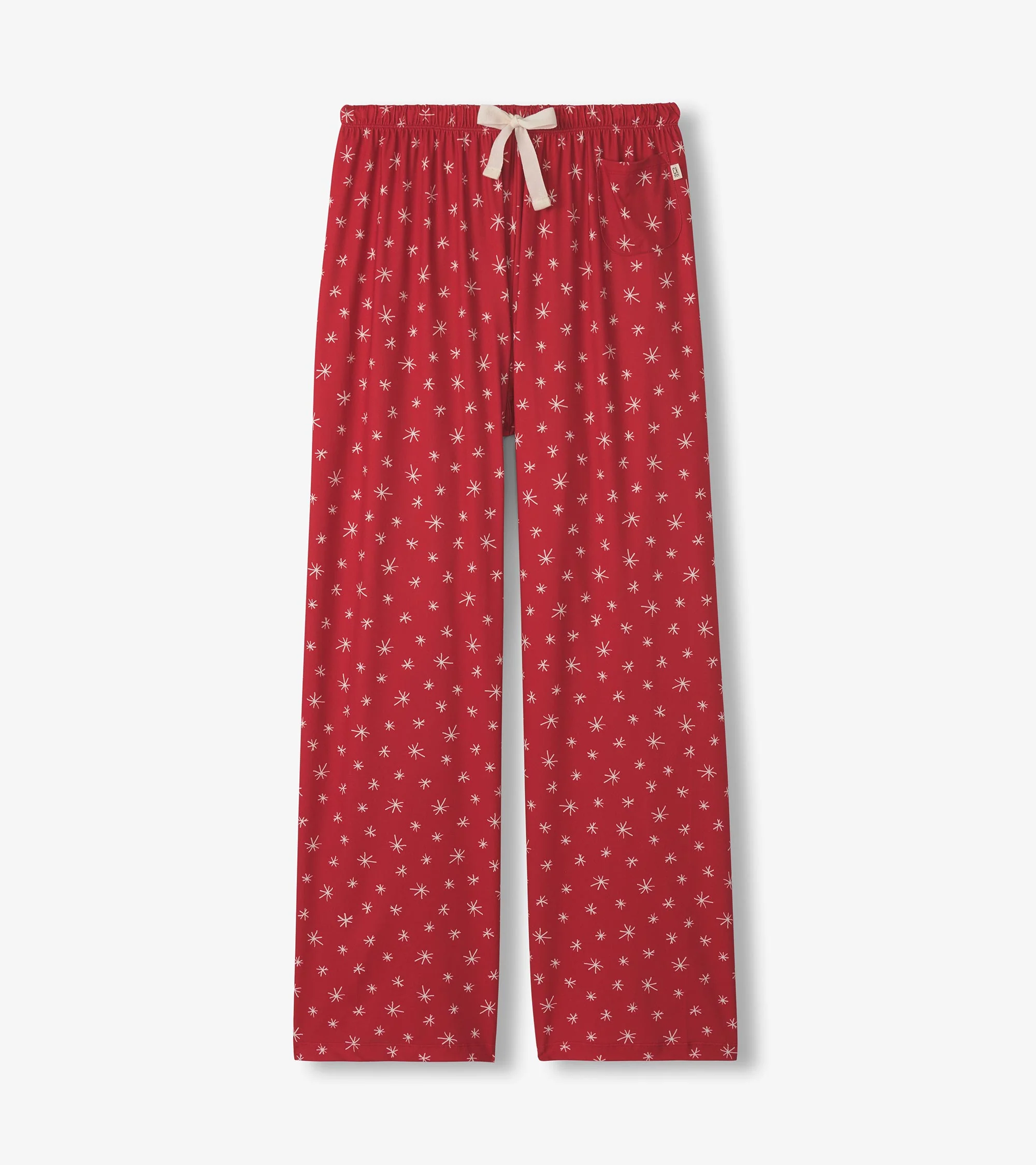 Women's Red Snowflakes Polyknit Pajamas Pants - Image 5