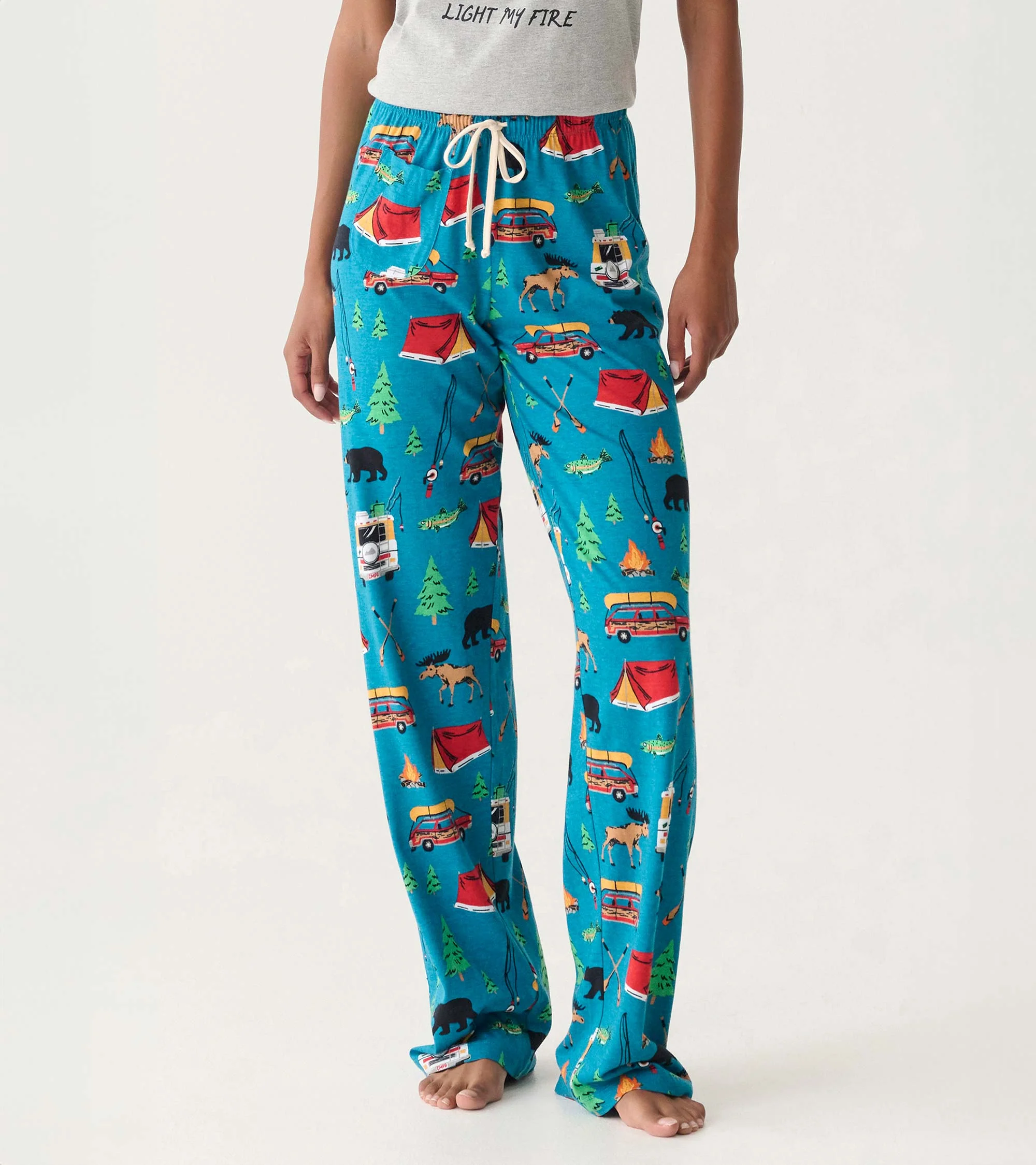 Women's Retro Camping Cotton Pajama Pants