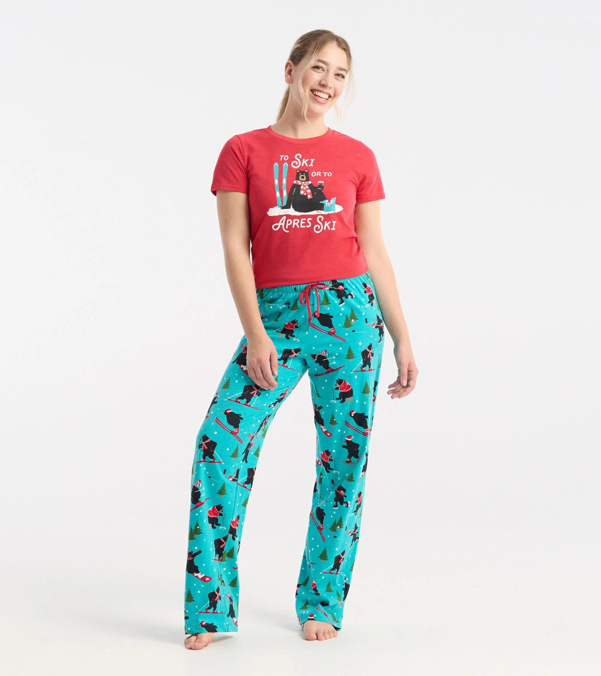 Women's To Ski Or To Apres Ski Pajama Tee - Image 3