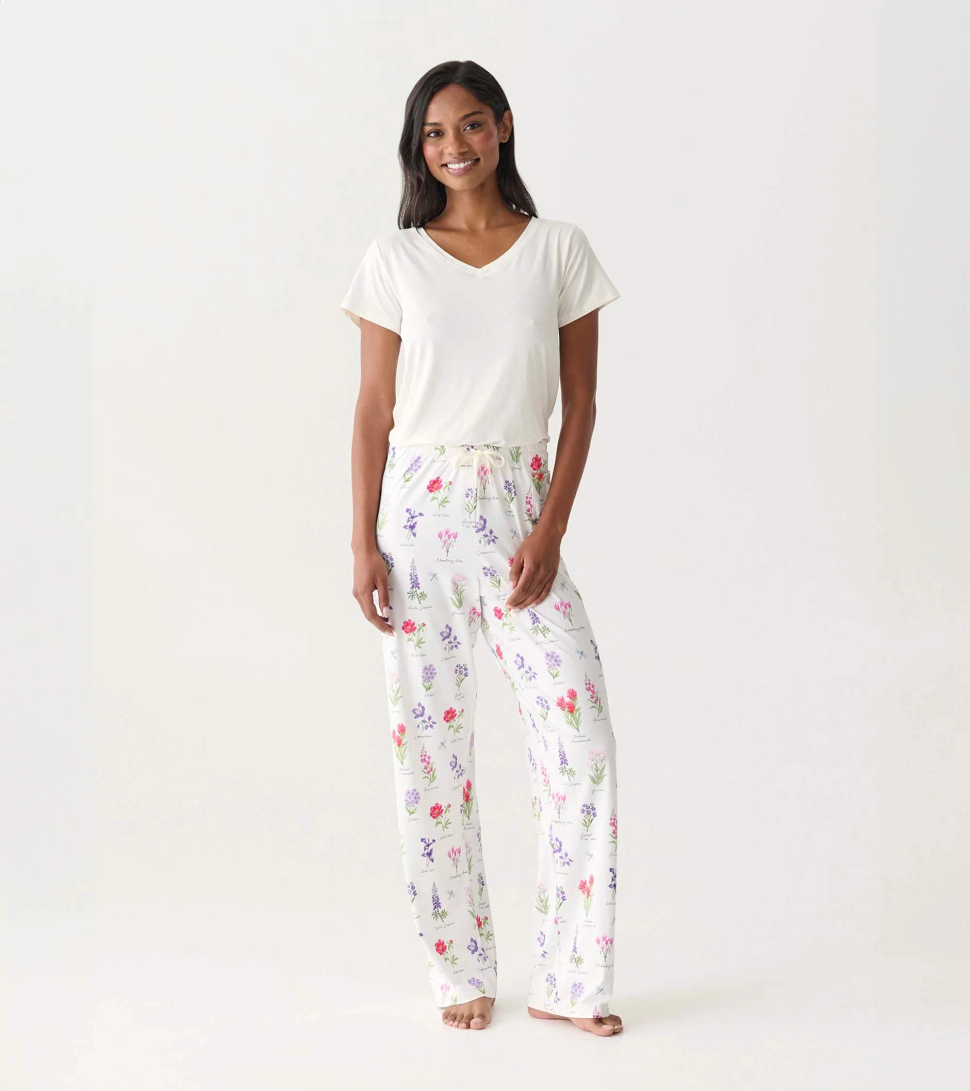 Women's Wild Flowers Polyknit Pajama Pants - Image 3