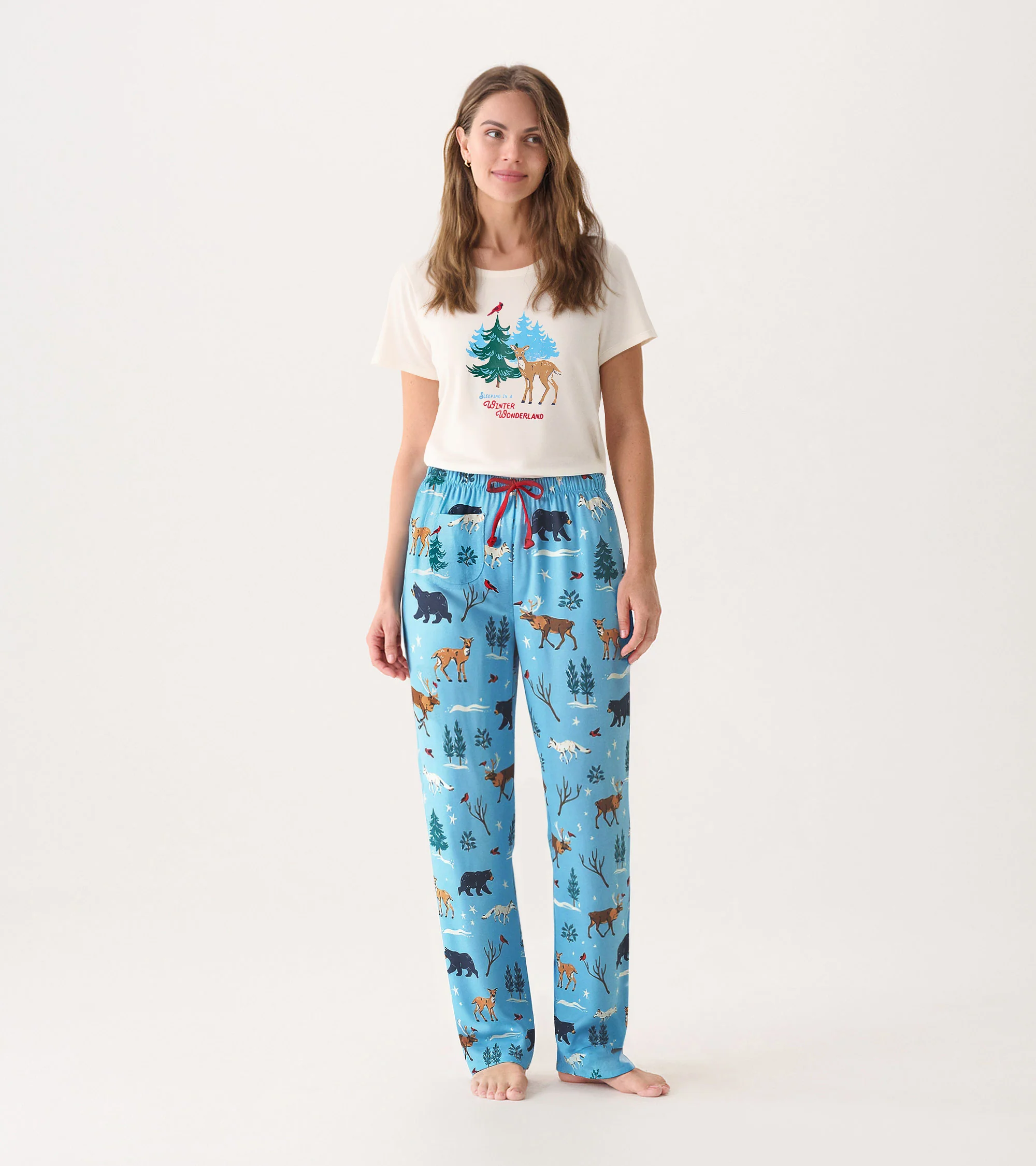 Women's Winter Wonderland Cotton Pajama Pants - Image 3